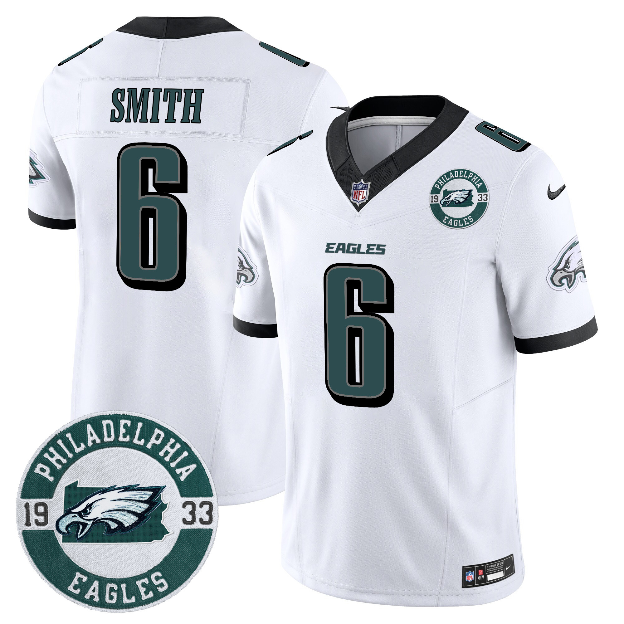 DeVonta Smith Men's Philadelphia Eagles 2024 Vapor Limited White Jersey - All Stitched