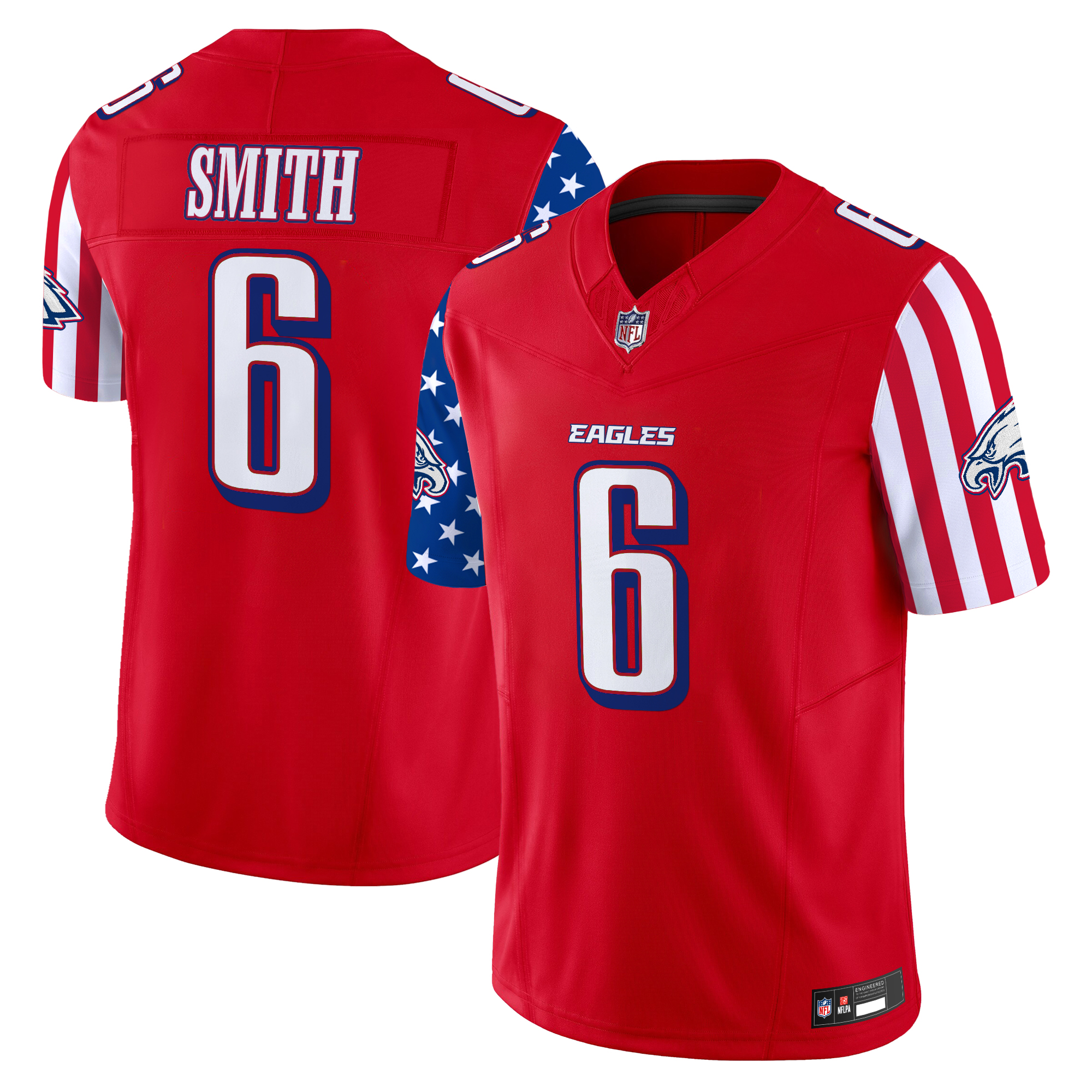 DeVonta Smith Men's Philadelphia Eagles 2025 Independence Day Vapor Limited Red Jersey - All Stitched