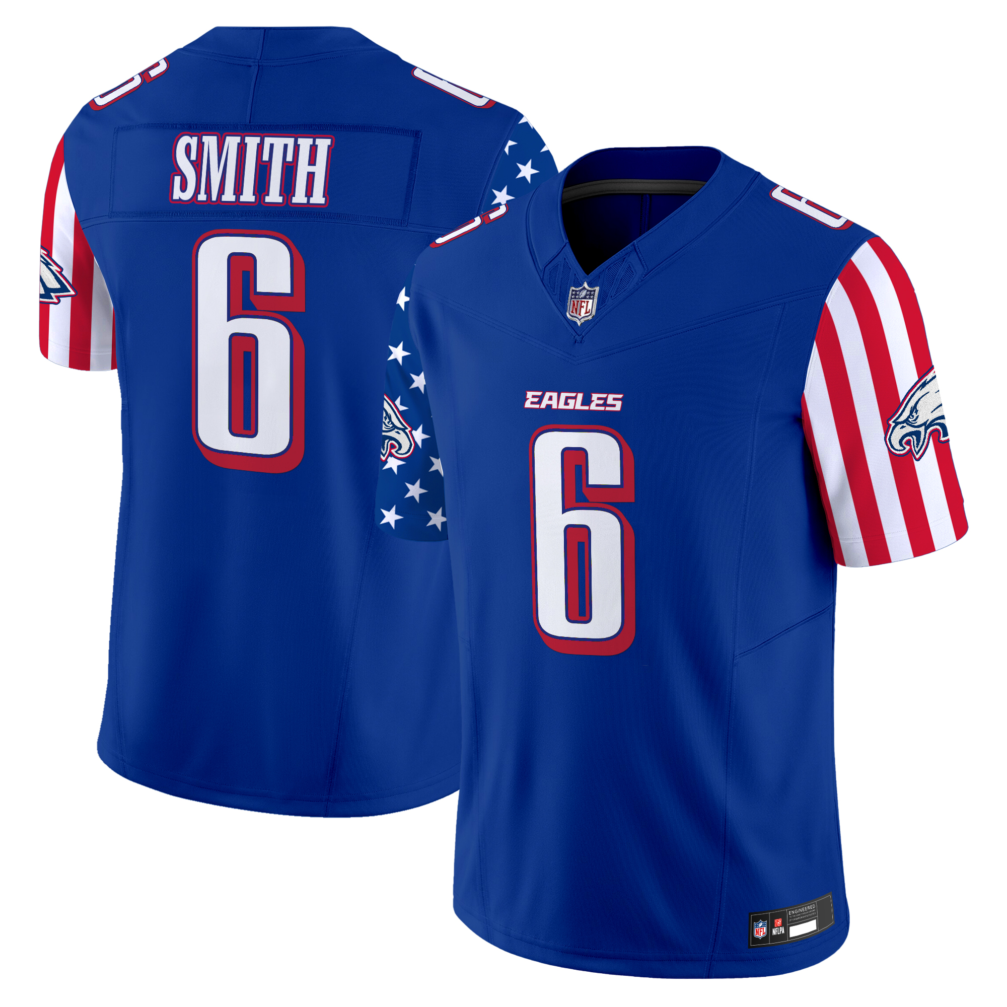 DeVonta Smith Men's Philadelphia Eagles 2025 Independence Day Vapor Limited Royal Jersey - All Stitched