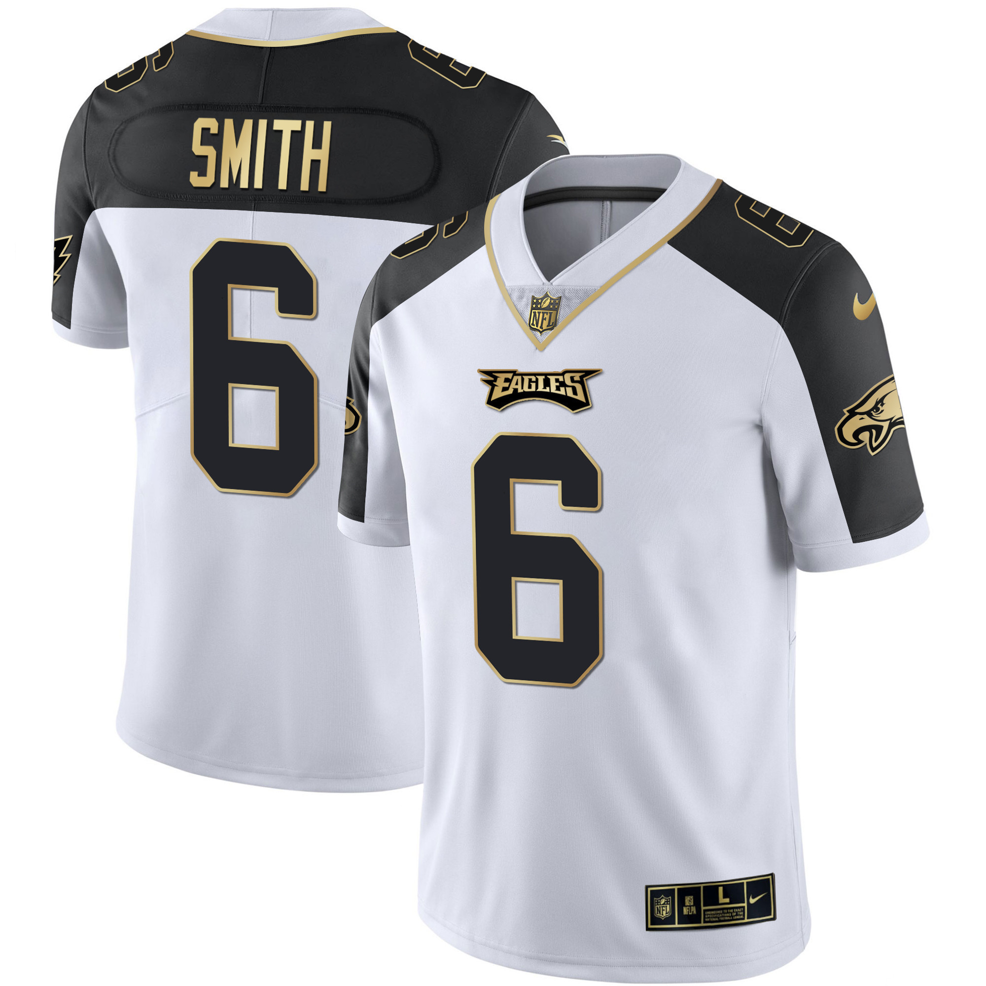 DeVonta Smith Men's Philadelphia Eagles Alternate Vapor Black Gold Limited - All Stitched Black Inverted Jersey - All Stitched