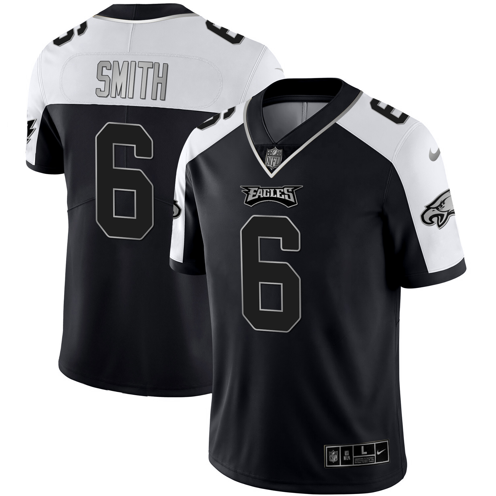 DeVonta Smith Men's Philadelphia Eagles Alternate Vapor Black Gold Limited - All Stitched Black Silver Jersey - All Stitched