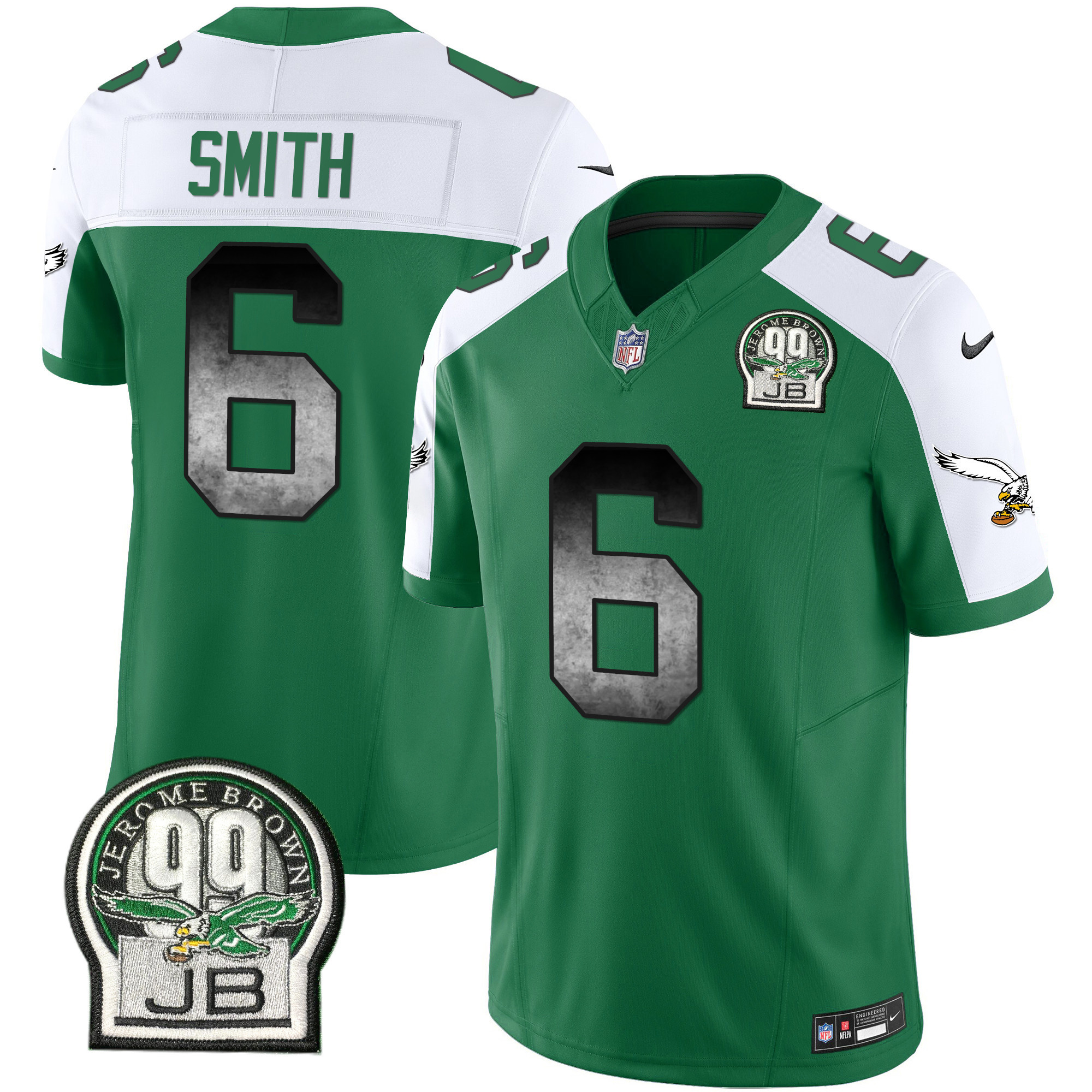 DeVonta Smith Men's Philadelphia Eagles Arch Smoke Kelly Green Vapor Kelly Alternate Jersey - All Stitched