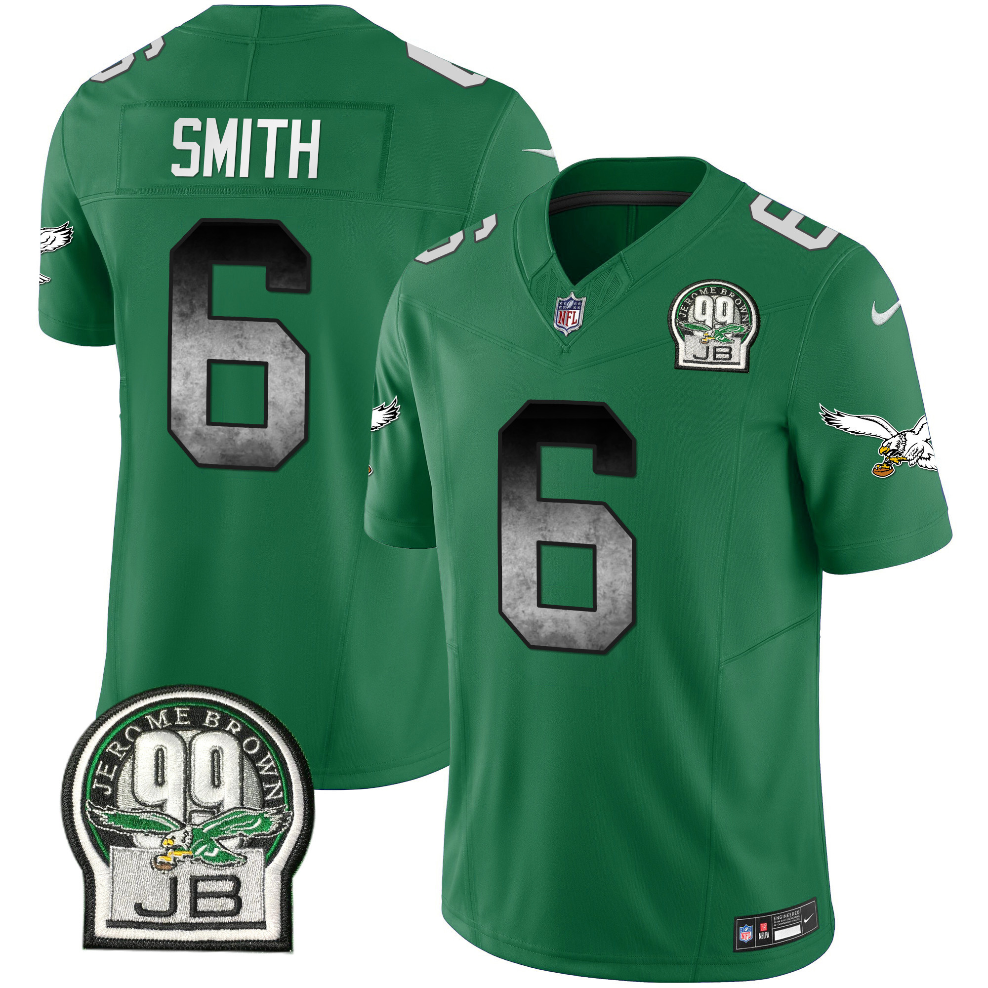 DeVonta Smith Men's Philadelphia Eagles Arch Smoke Kelly Green Vapor Kelly Green Jersey - All Stitched