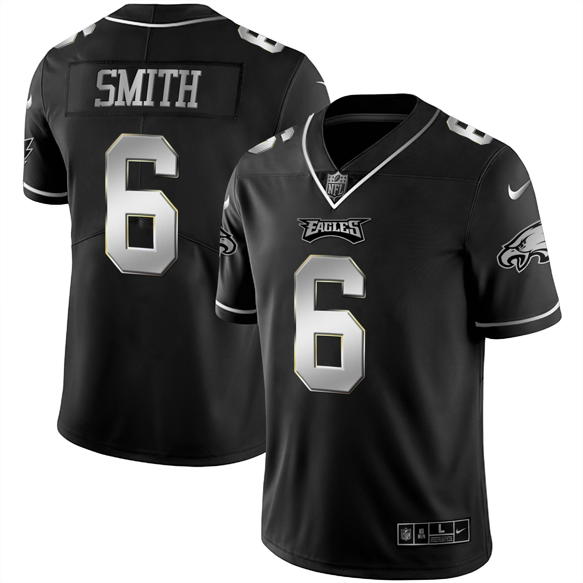 DeVonta Smith Men's Philadelphia Eagles Black Silver Limited - All Stitched Black Silver Limited Jersey - All Stitched