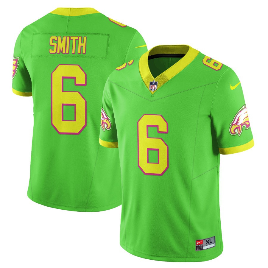 Devonta Smith Men's Philadelphia Eagles City Edition Vapor Limited Bright Green Jersey - All Stitched