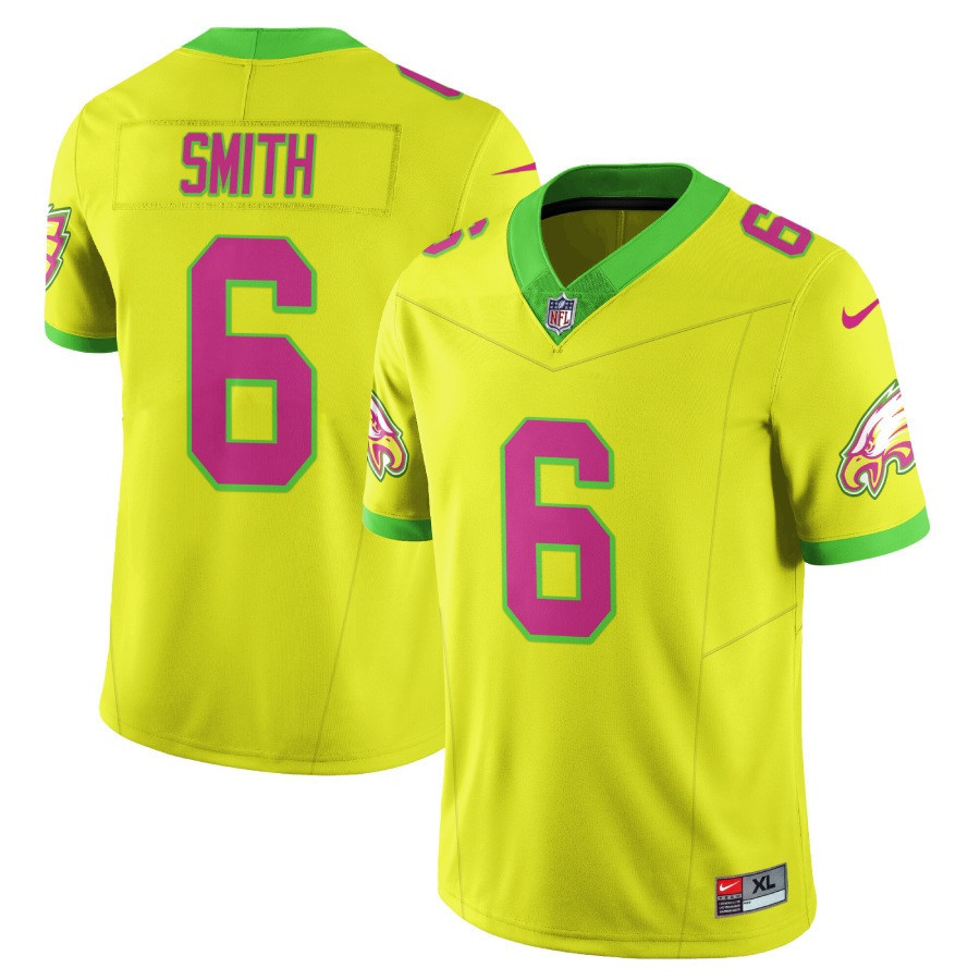 Devonta Smith Men's Philadelphia Eagles City Edition Vapor Limited Yellow Jersey - All Stitched