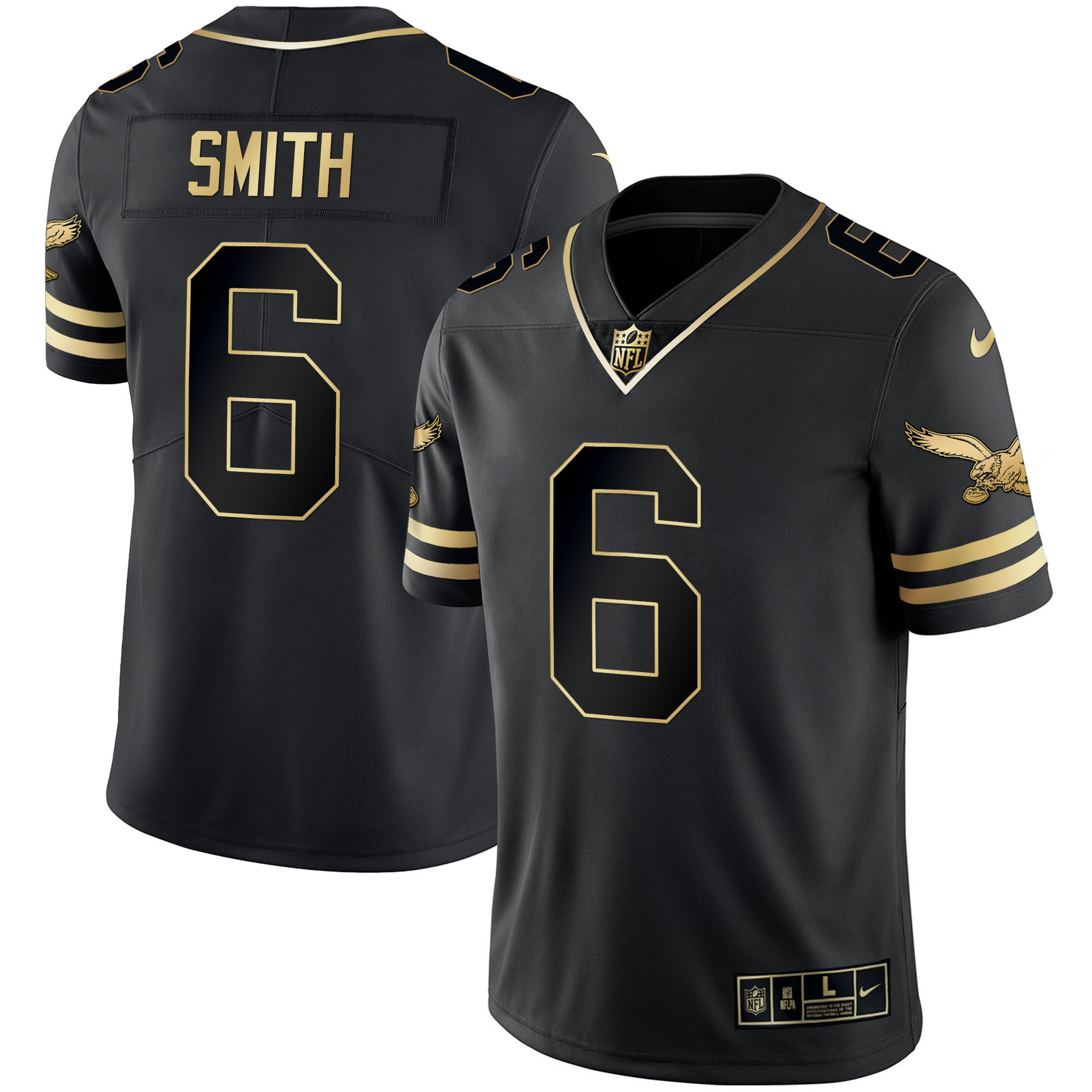 DeVonta Smith Men's Philadelphia Eagles Gold & Kelly Vapor Black Gold Jersey - All Stitched