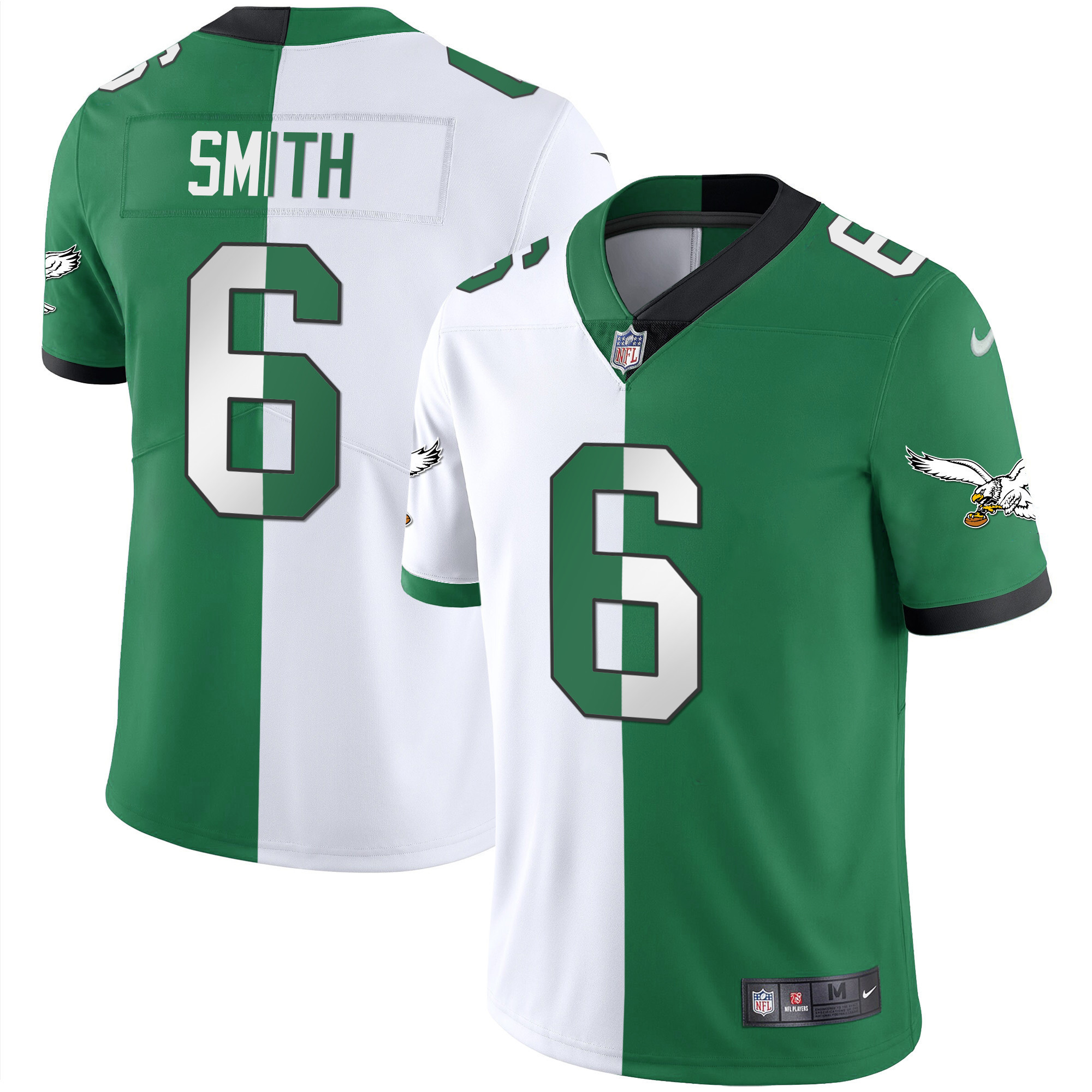 DeVonta Smith Men's Philadelphia Eagles Gold & Kelly Vapor Split Jersey - All Stitched