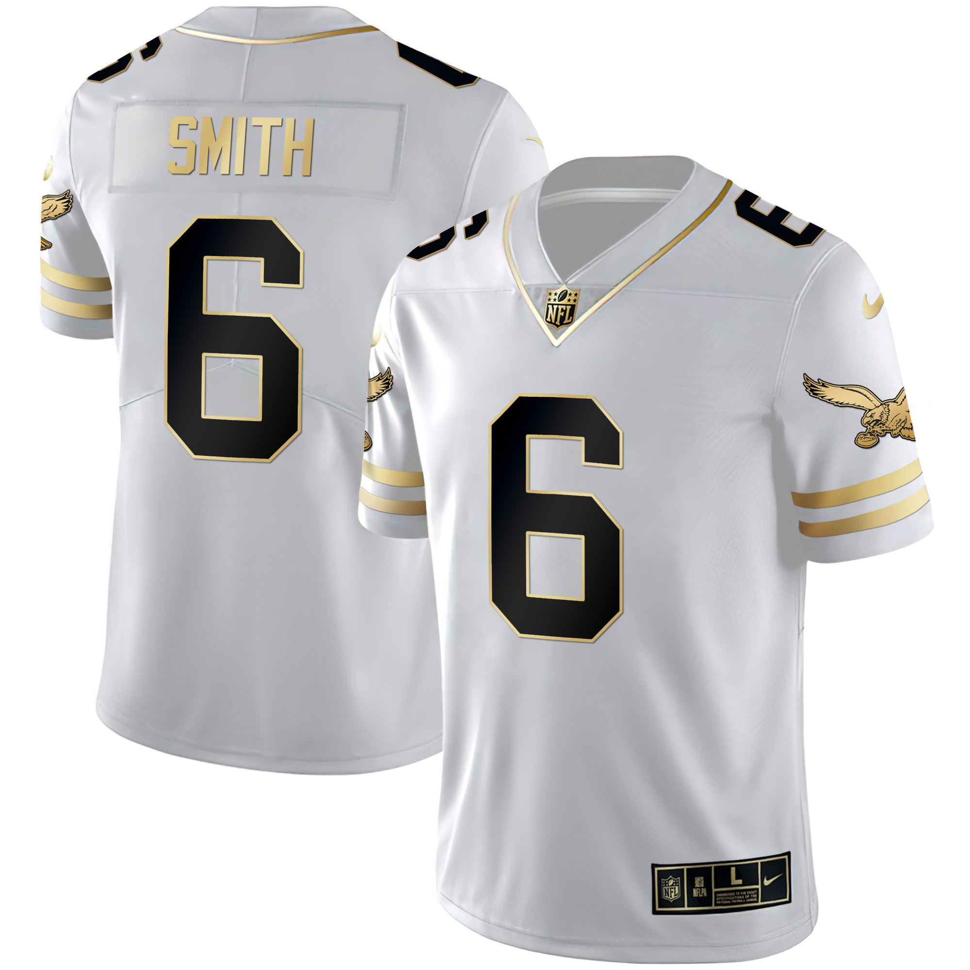 DeVonta Smith Men's Philadelphia Eagles Gold & Kelly Vapor White Gold Jersey - All Stitched