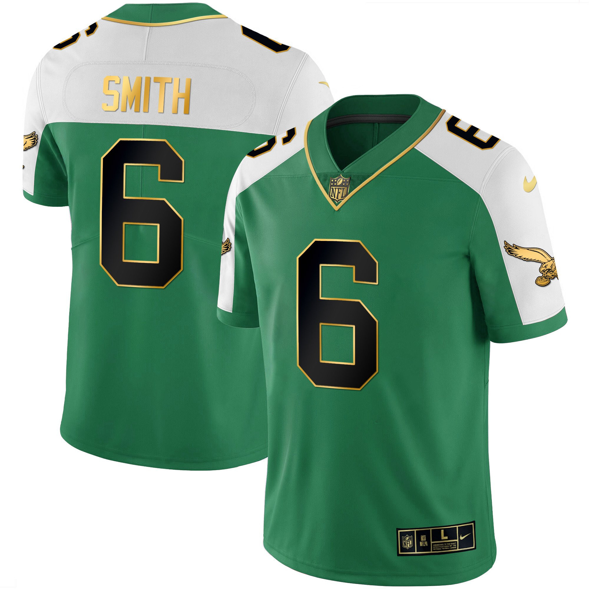 DeVonta Smith Men's Philadelphia Eagles Kelly Green Alternate Gold Kelly Alternate Jersey - All Stitched