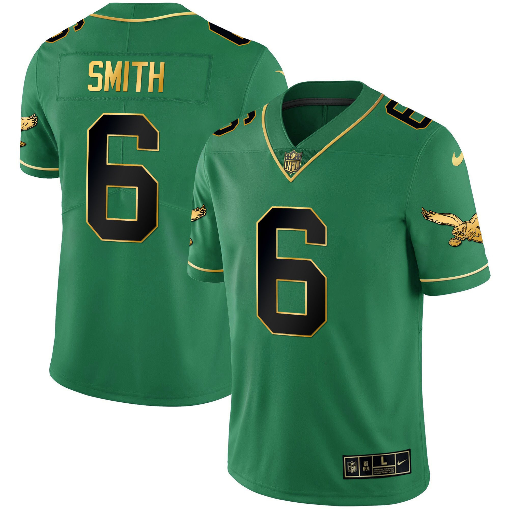 DeVonta Smith Men's Philadelphia Eagles Kelly Green Gold Black Kelly Jersey - All Stitched