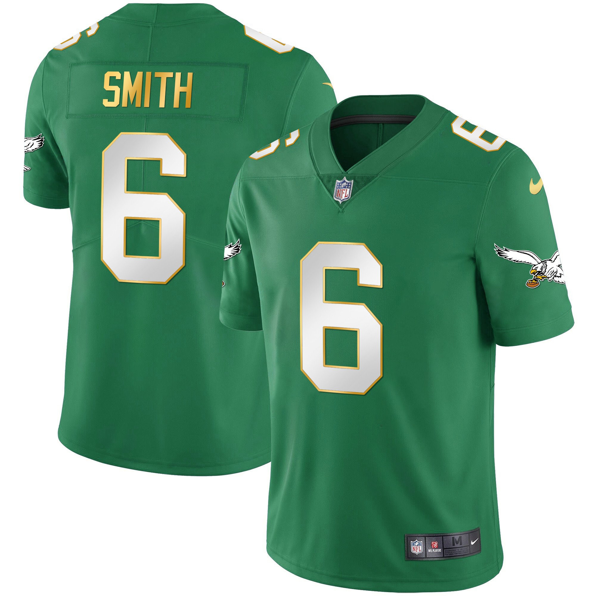 DeVonta Smith Men's Philadelphia Eagles Kelly Green Gold Gold Trim Jersey - All Stitched