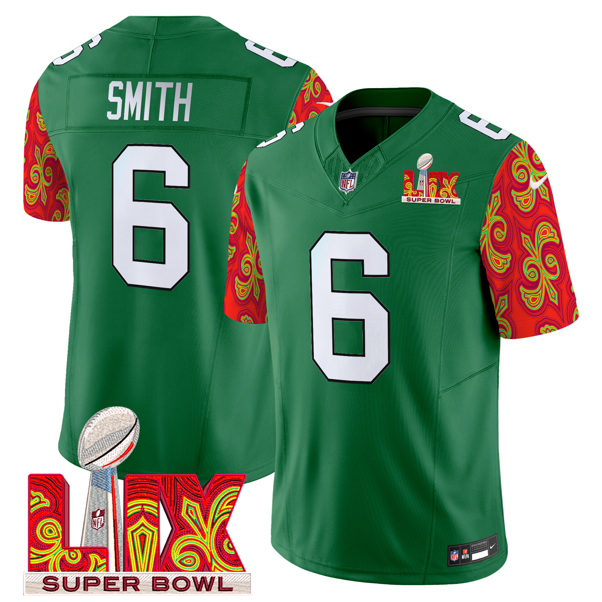 DeVonta Smith Men's Philadelphia Eagles Kelly Green Super Bowl LIX Style Vapor Limited Kelly Green Jersey - All Stitched