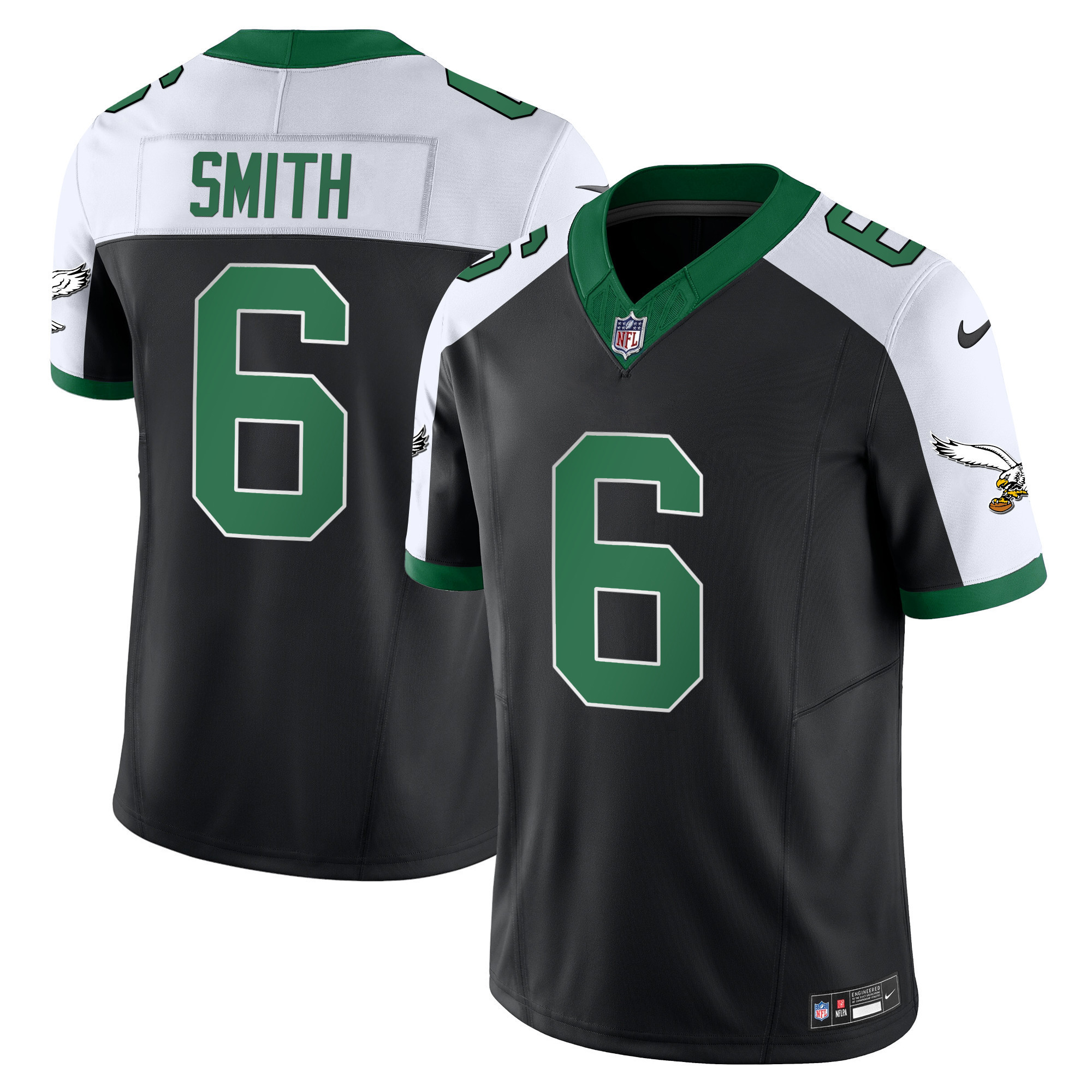 DeVonta Smith Men's Philadelphia Eagles Kelly Green Vapor Limited Black Alternate Jersey - All Stitched