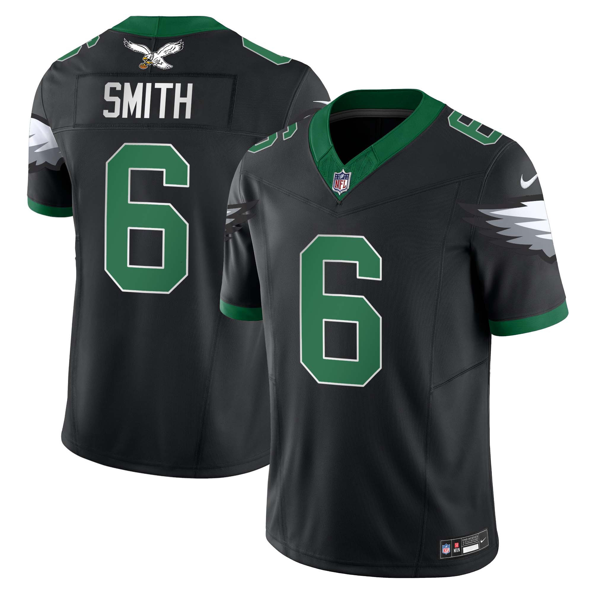 DeVonta Smith Men's Philadelphia Eagles Kelly Green Vapor Limited Black Jersey - All Stitched