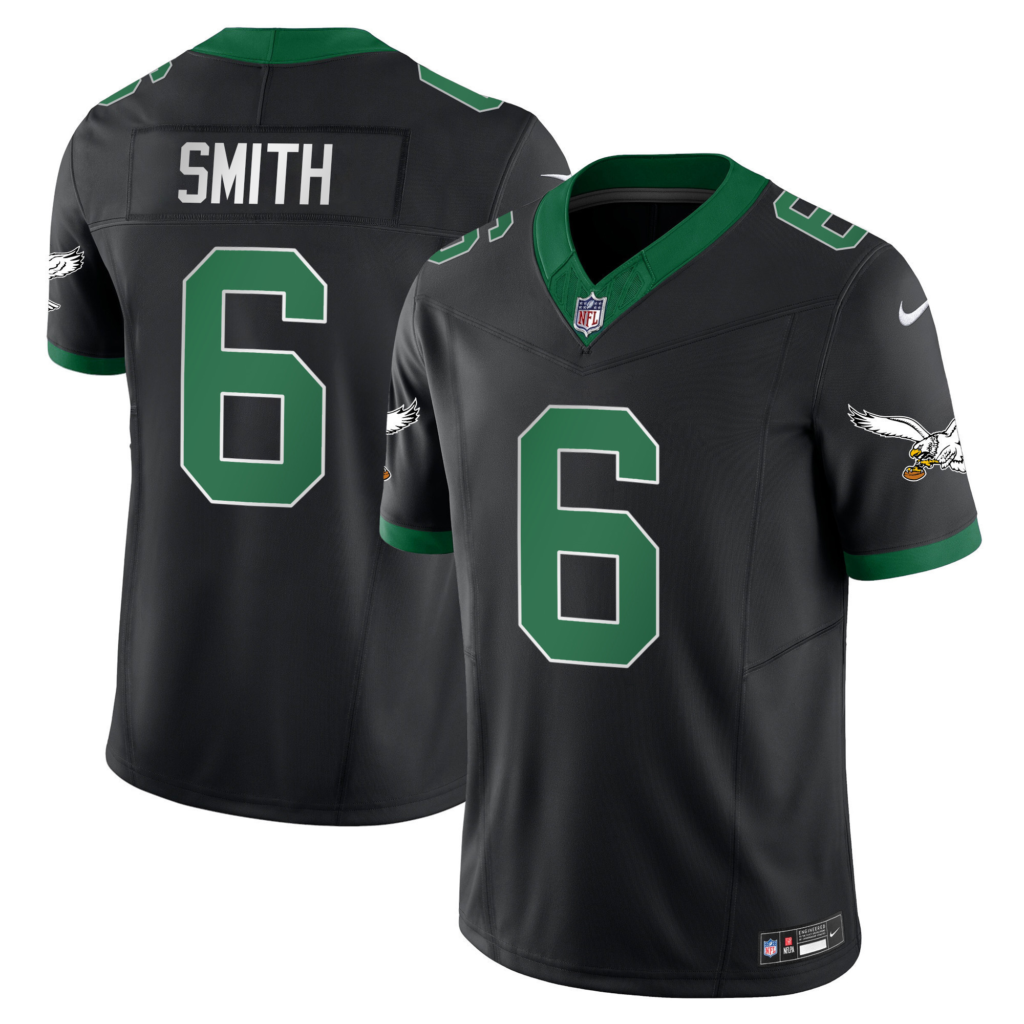 DeVonta Smith Men's Philadelphia Eagles Kelly Green Vapor Limited Black Jersey - All Stitched