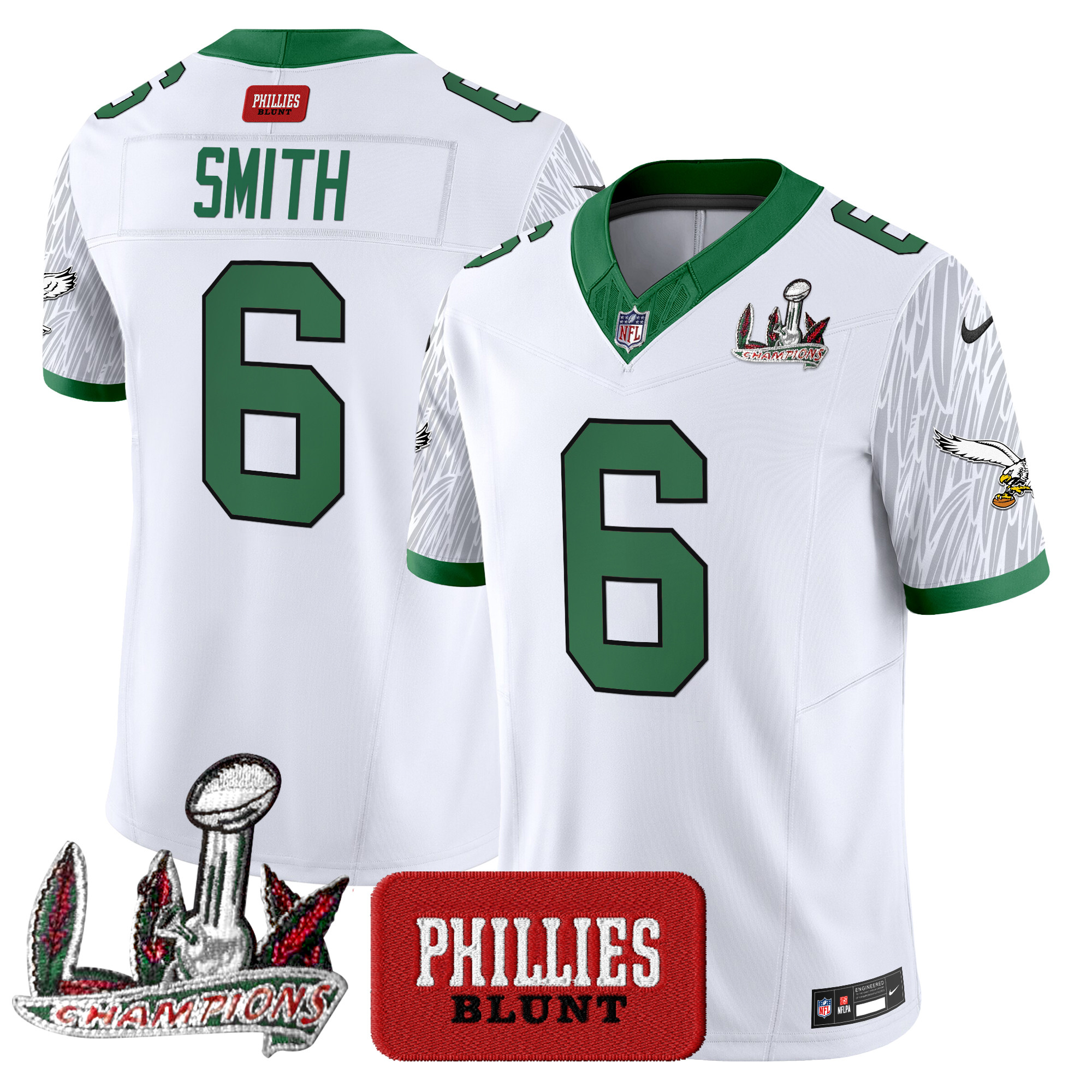 DeVonta Smith Men's Philadelphia Eagles Phillies Blunt Vapor Limited Jersey - Stitched White Jersey - All Stitched