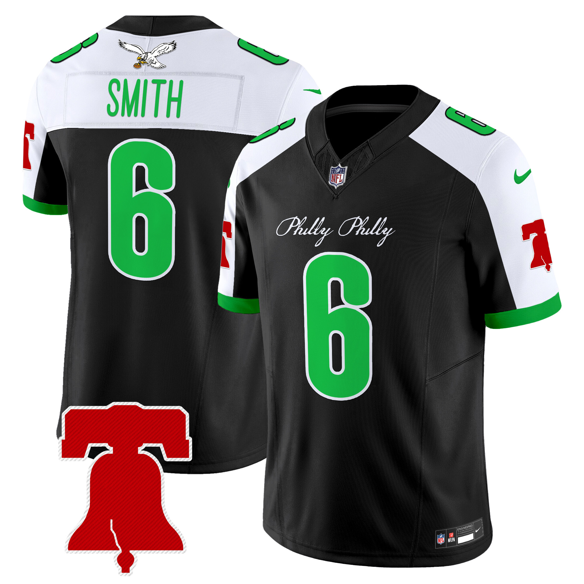 DeVonta Smith Men's Philadelphia Eagles Philly Phanatic Style Vapor Limited Black Alternate Jersey - All Stitched