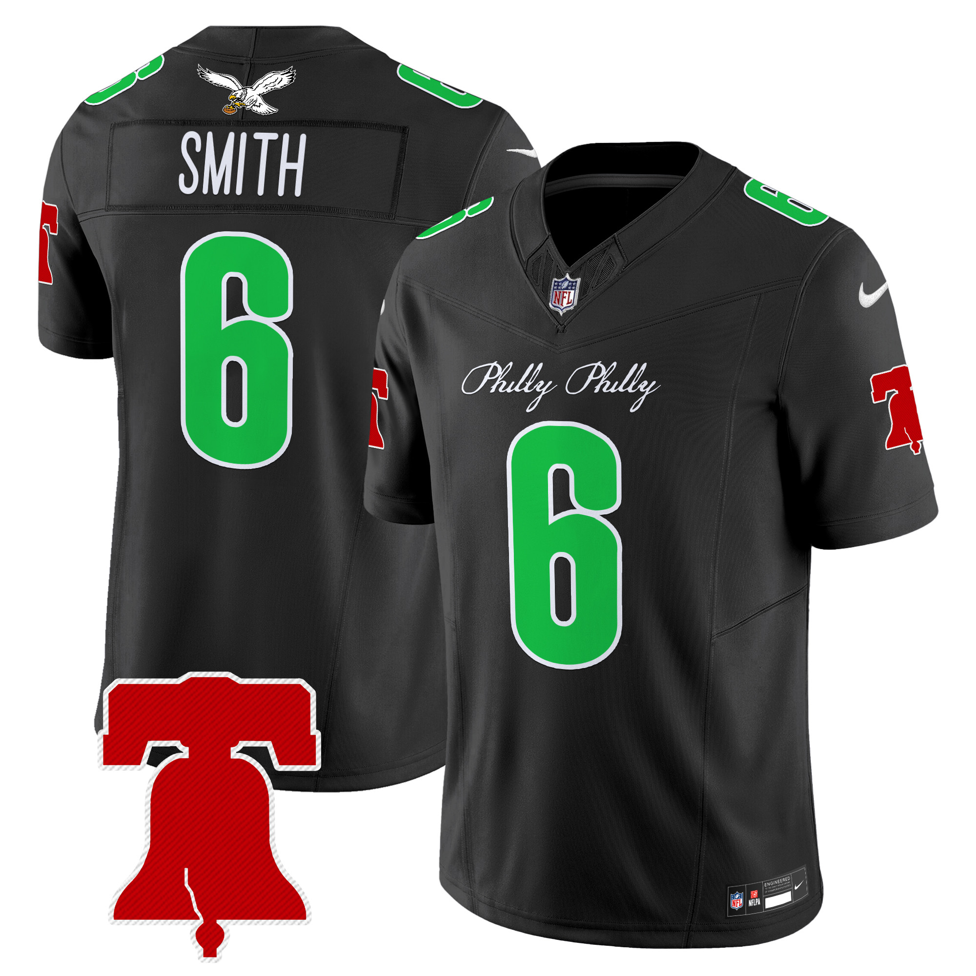 DeVonta Smith Men's Philadelphia Eagles Philly Phanatic Style Vapor Limited Black Jersey - All Stitched