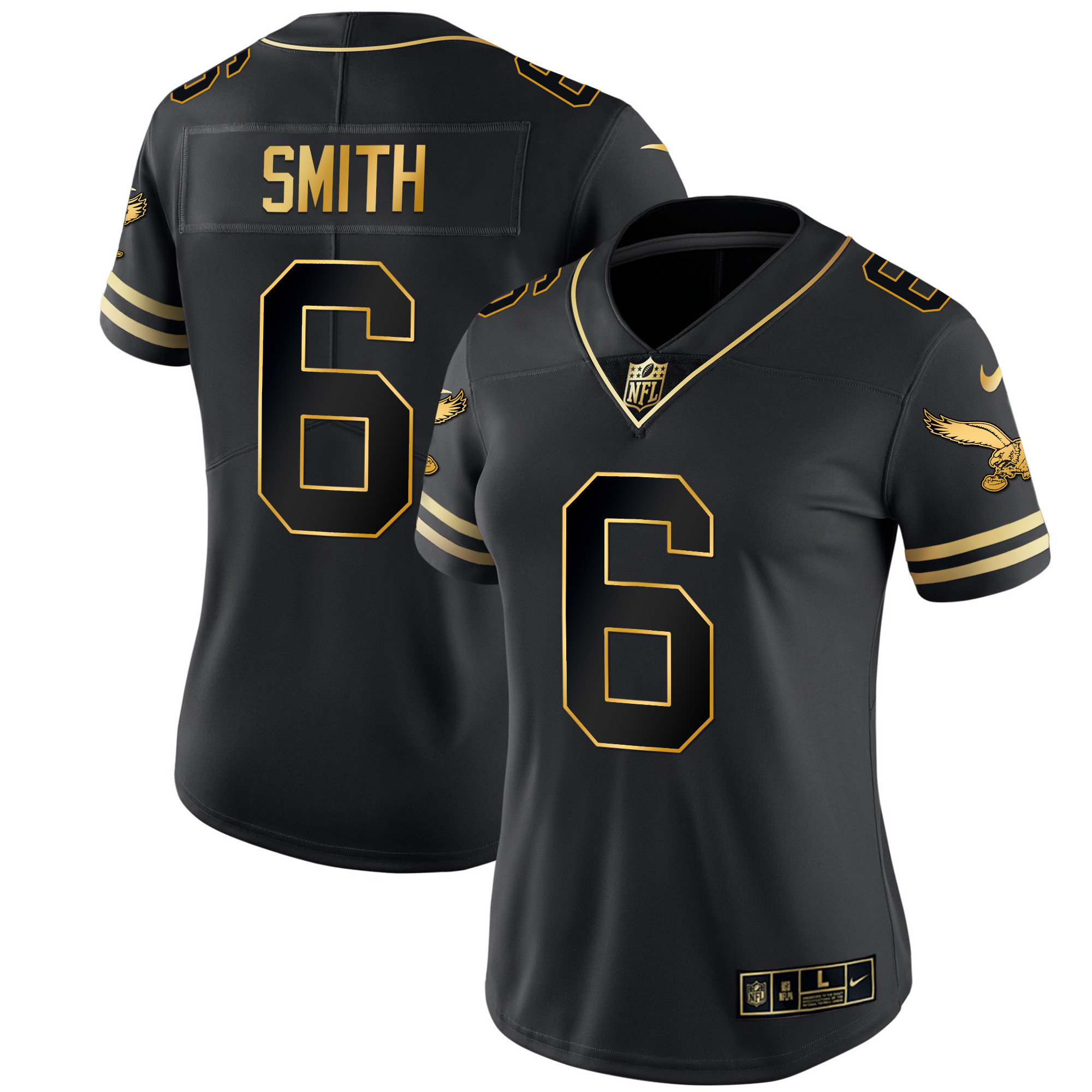 DeVonta Smith Women's Philadelphia Eagles Gold & Kelly Vapor Black Gold Jersey - All Stitched
