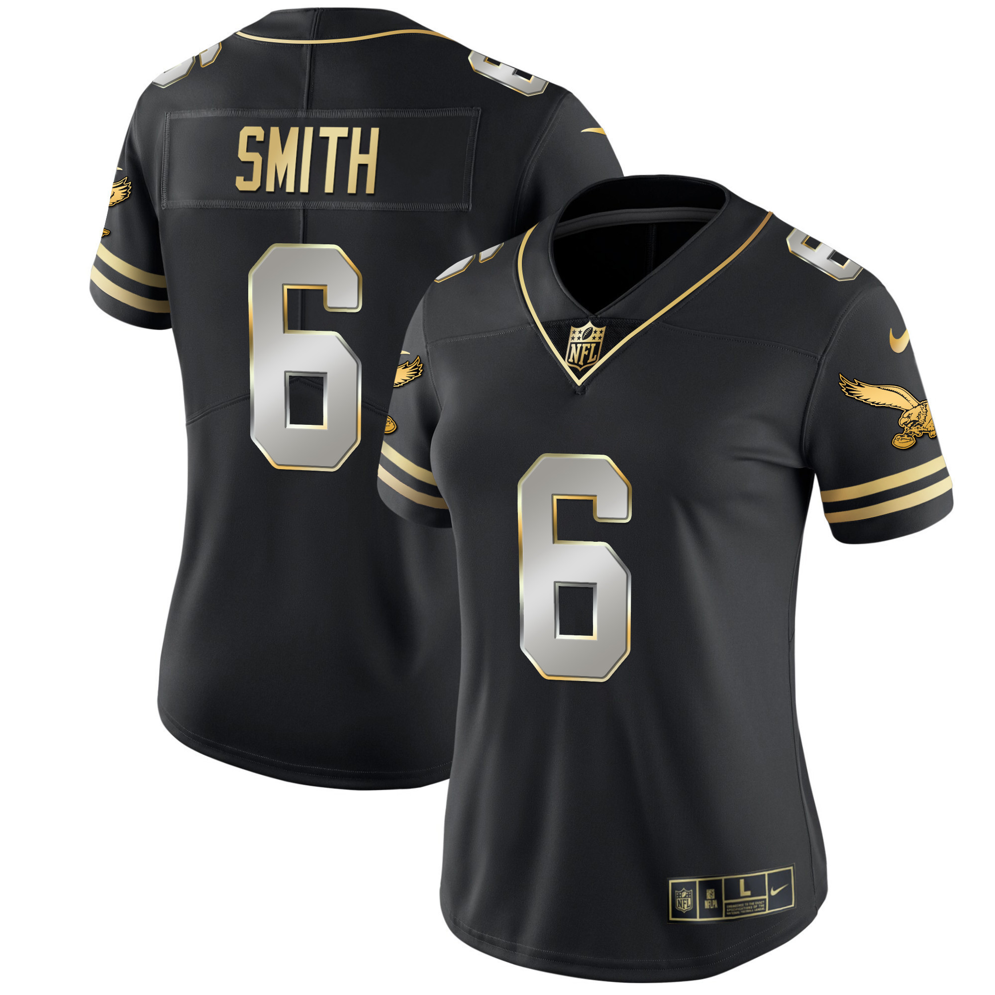 DeVonta Smith Women's Philadelphia Eagles Gold & Kelly Vapor Black Limited Jersey - All Stitched