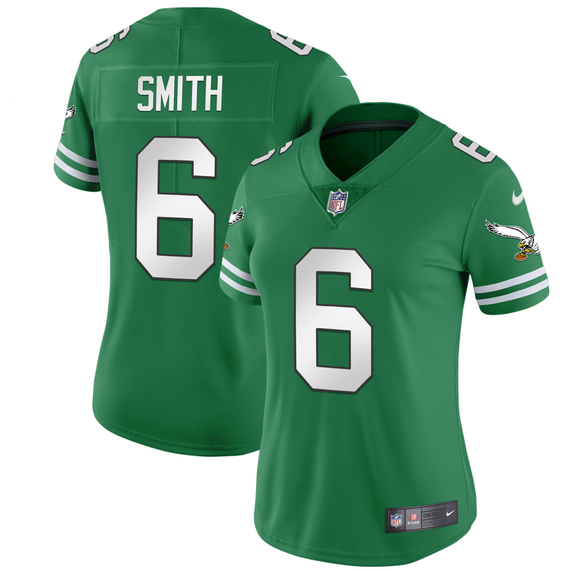 DeVonta Smith Women's Philadelphia Eagles Gold & Kelly Vapor Kelly Green Jersey - All Stitched