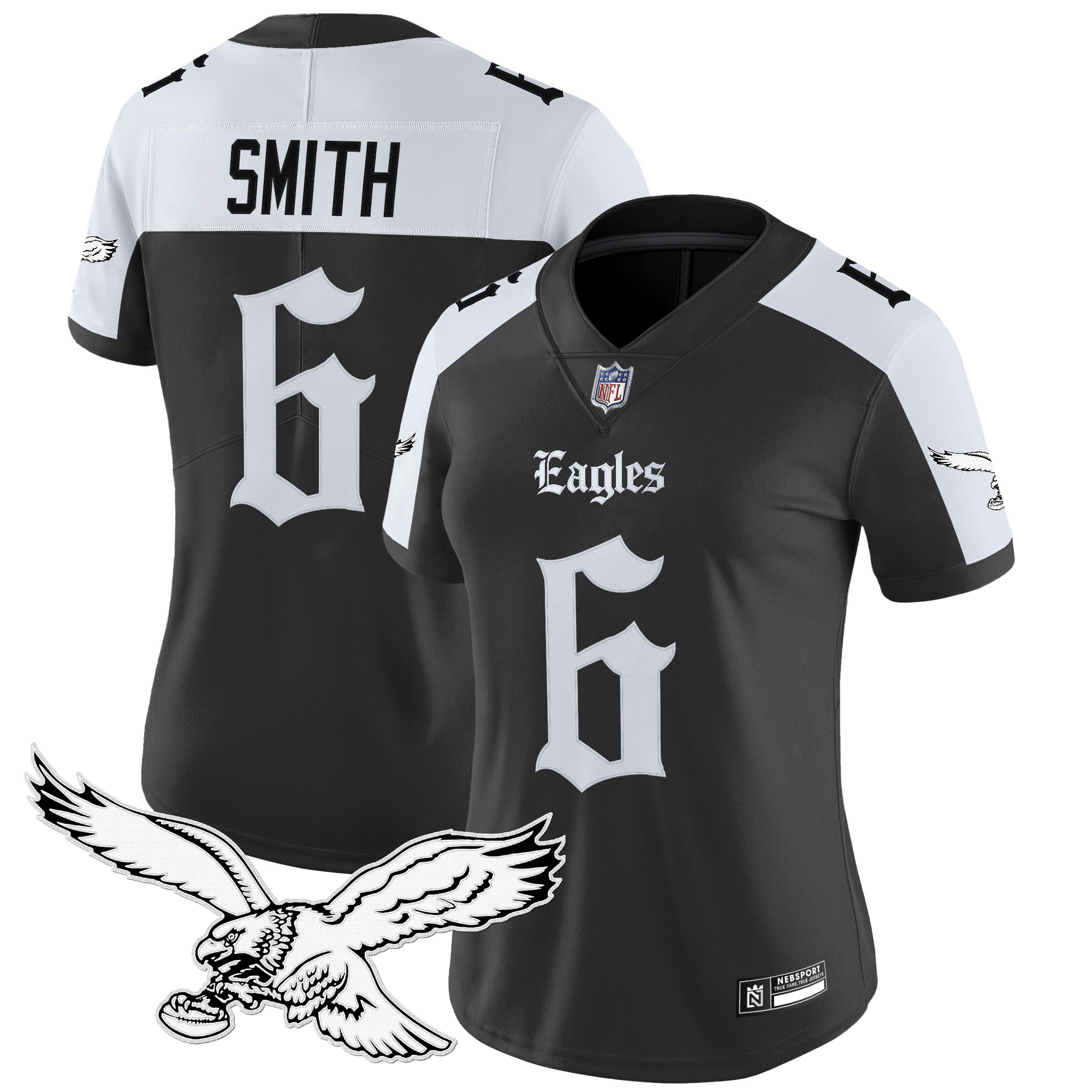 DeVonta Smith Women's Philadelphia Eagles 'Gothic Philly Edition' Vapor Limited Alternate Jersey - All Stitched