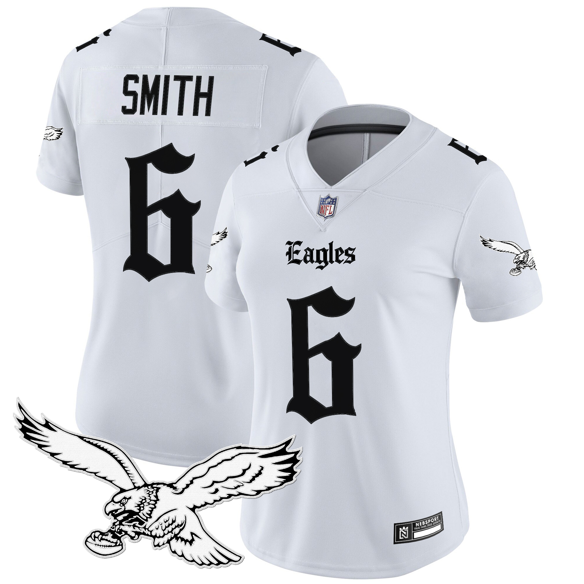 DeVonta Smith Women's Philadelphia Eagles 'Gothic Philly Edition' Vapor Limited White Jersey - All Stitched