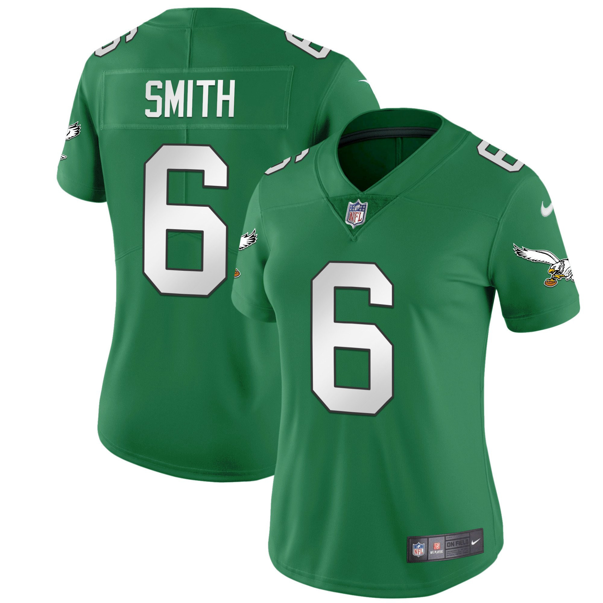 DeVonta Smith Women's Philadelphia Eagles Kelly Green Gold Kelly Green Jersey - All Stitched
