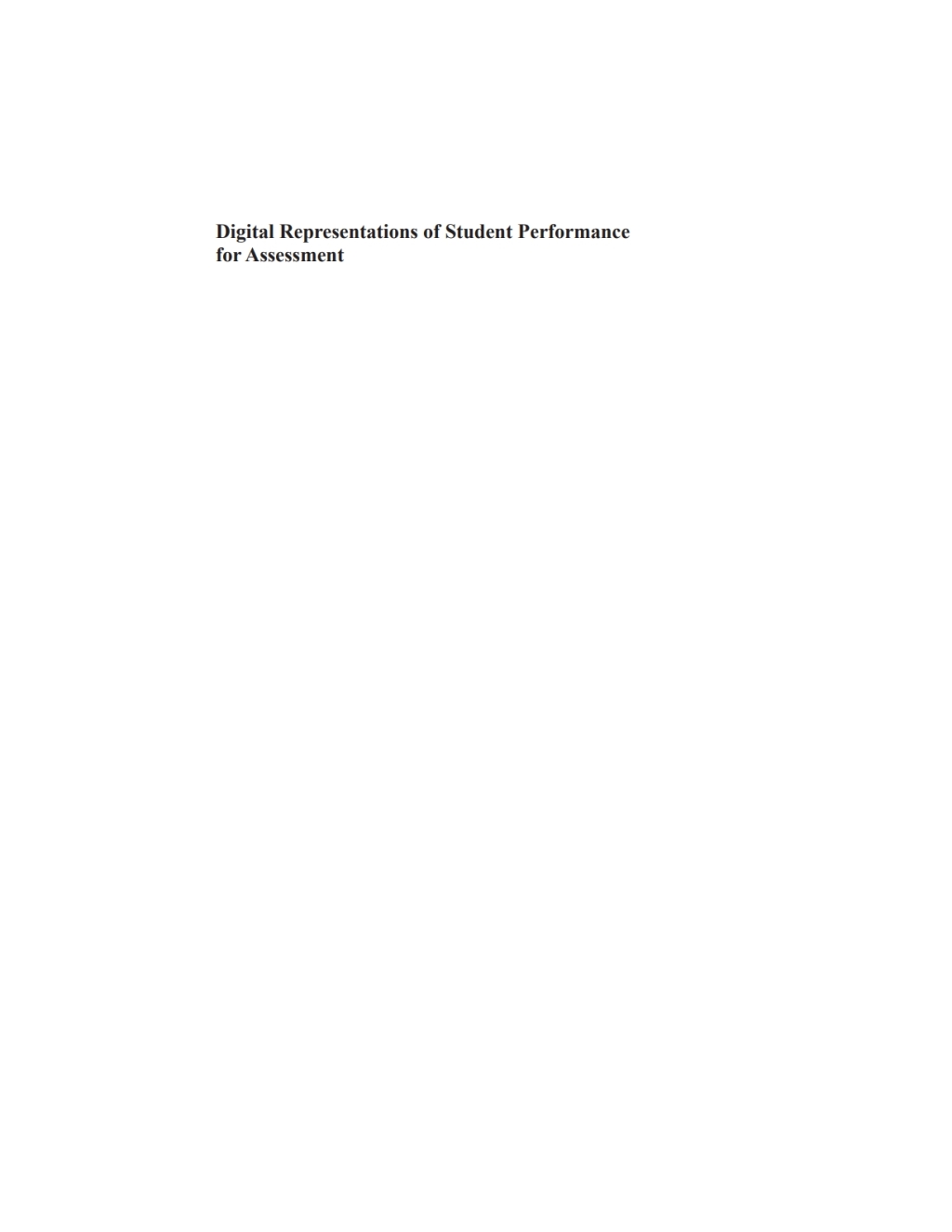 Digital Representations of Student Performance for Assessment â€“ PDF ...