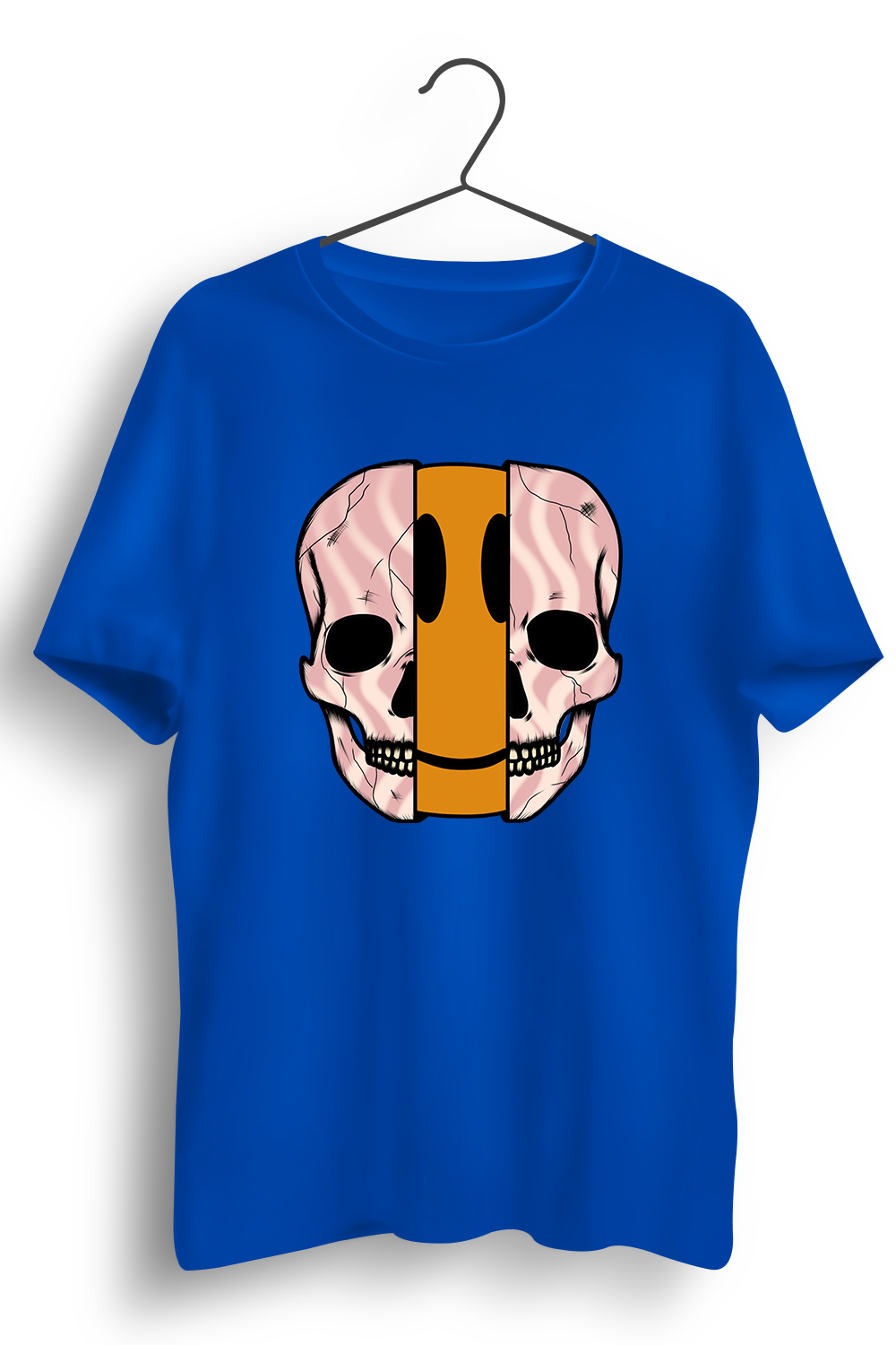 Dis Skull Graphic Printed Blue Tshirt