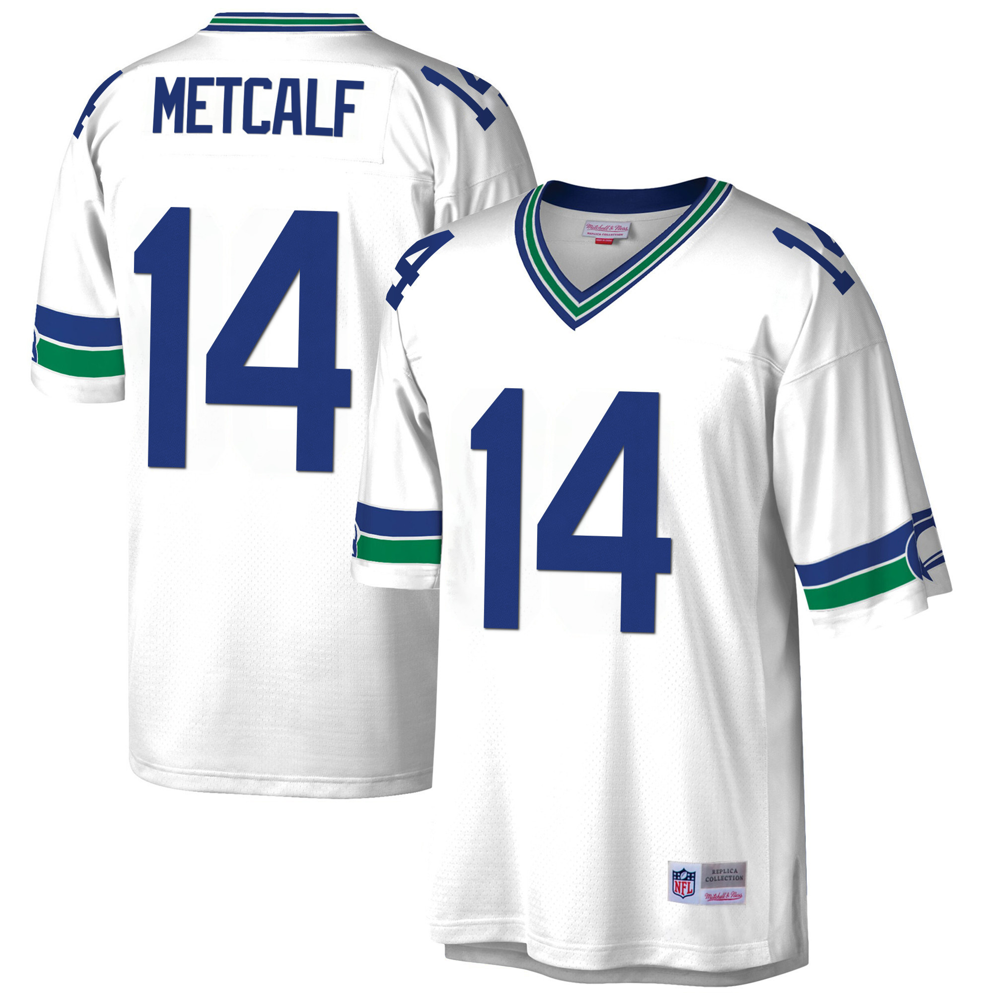 DK Metcalf Men's Seattle Seahawks Big & Tall 1985 Retired White Jersey - All Stitched
