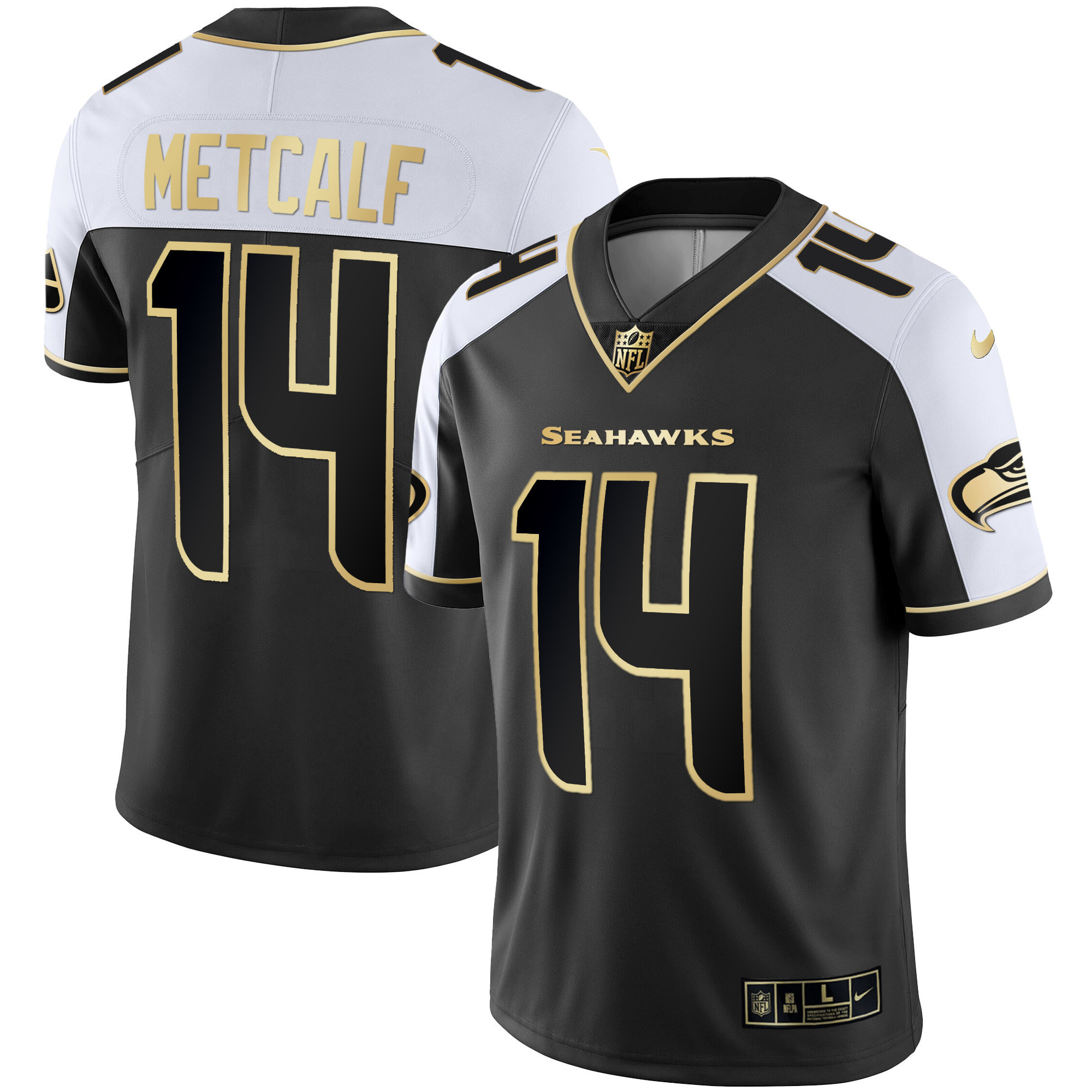 DK Metcalf Men's Seattle Seahawks Gold Player Alternate Jersey - All Stitched