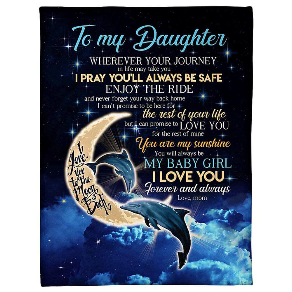 Dolphin Fleece Quilt Blanket Gift For Daughter You Are My Sunhsine - TopBestClothing