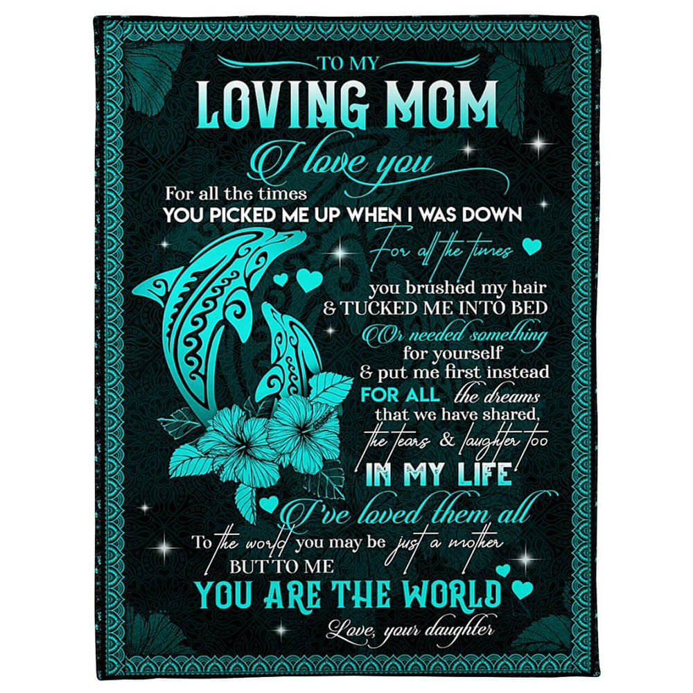 Dolphins I Love You For All The Times Daughter Gifts For Mom Fleece Quilt Blanket - TopBestClothing