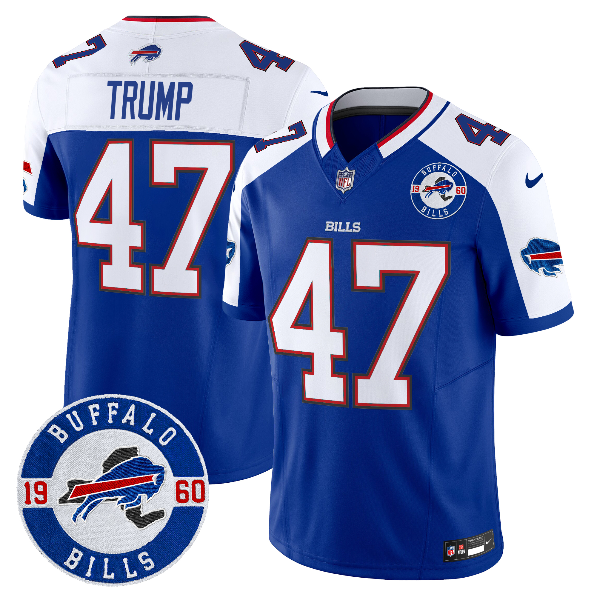 Donald Trump Men's Buffalo Bills 2024 Vapor Limited Royal Alternate Jersey - All Stitched