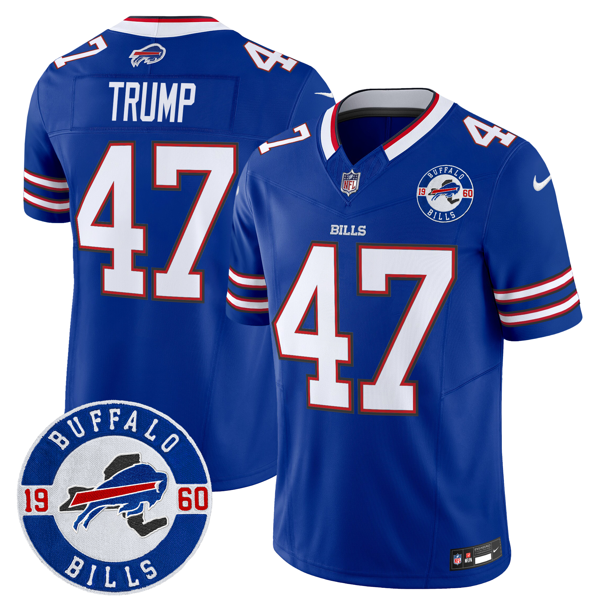Donald Trump Men's Buffalo Bills 2024 Vapor Limited Royal Jersey - All Stitched
