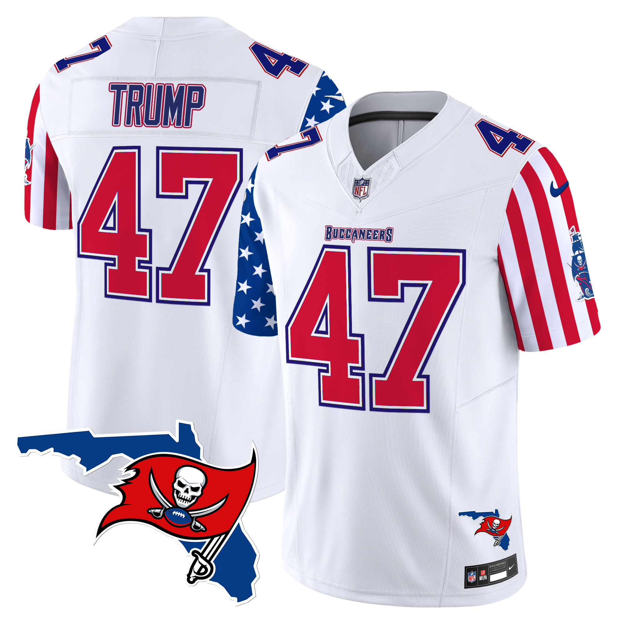 Donald Trump Men's Tampa Bay Buccaneers American Style Vapor Limited White Jersey - All Stitched