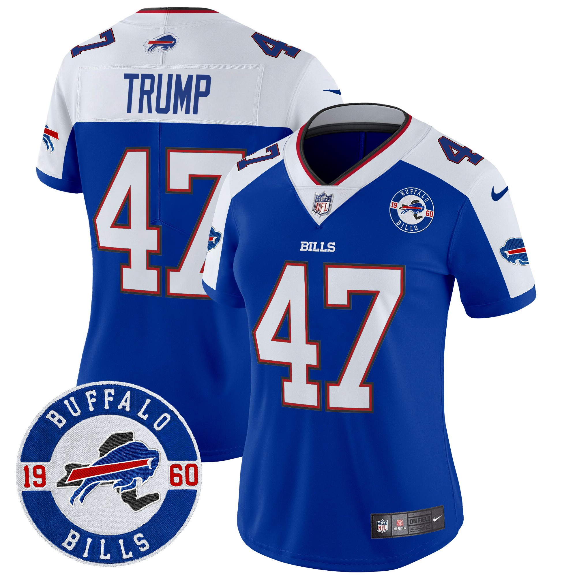 Donald Trump Women's Buffalo Bills 2024 Vapor Limited Royal Alternate Jersey - All Stitched