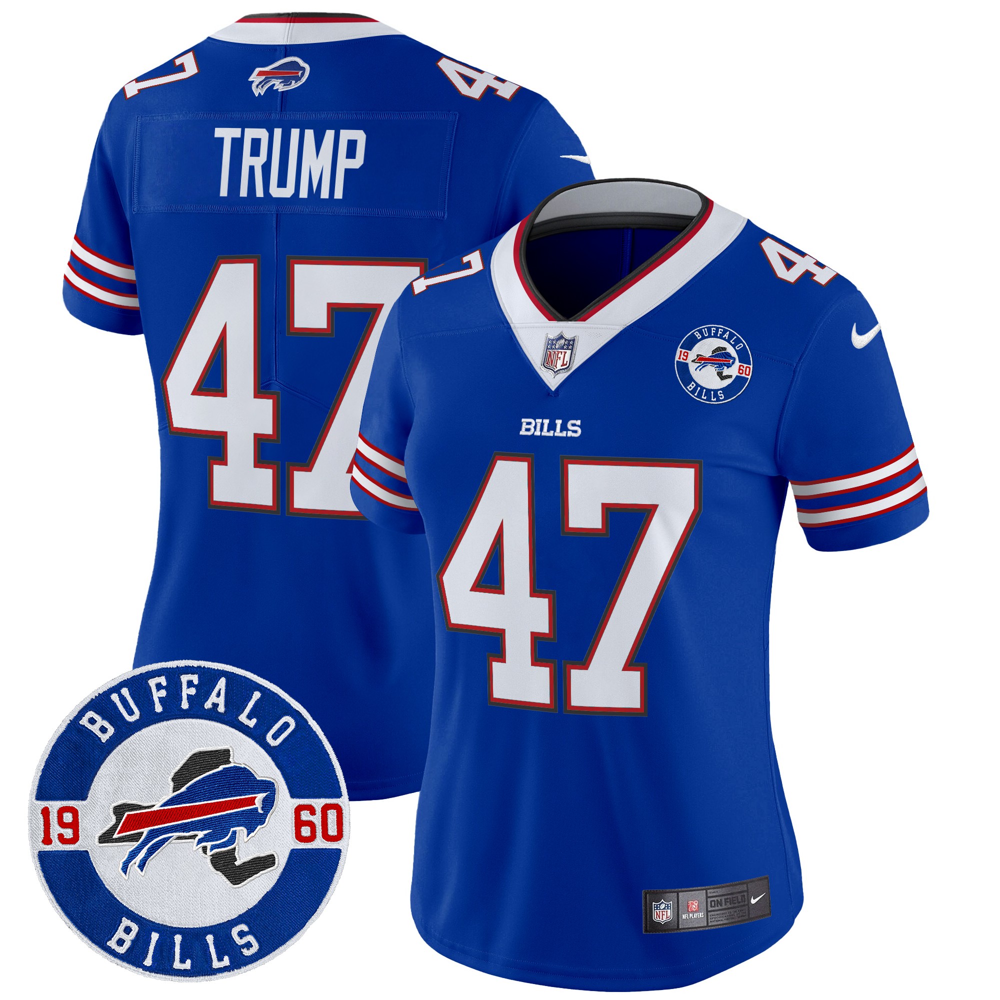 Donald Trump Women's Buffalo Bills 2024 Vapor Limited Royal Jersey - All Stitched