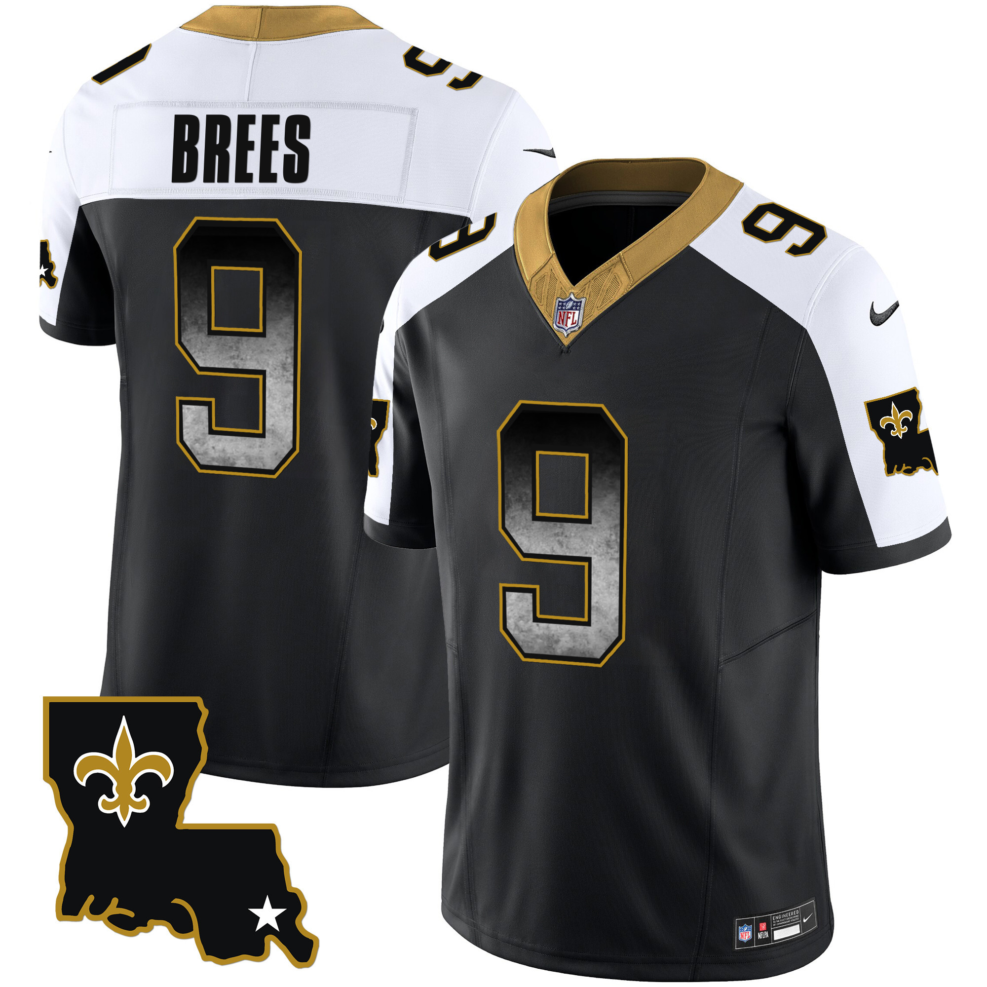 Drew Brees Men's New Orleans Saints 1987 Legacy Arch Smoke Alternate Jersey - All Stitched