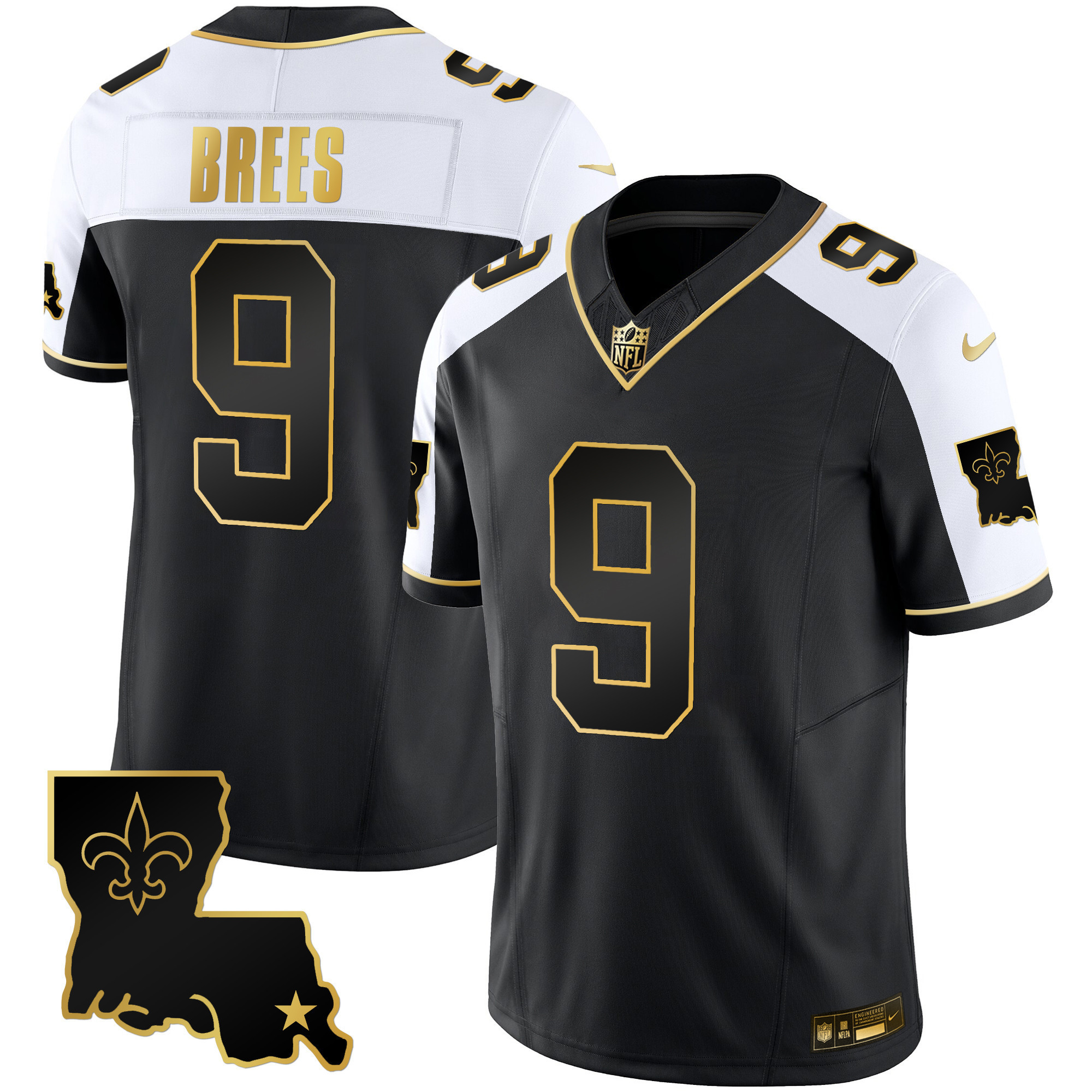 Drew Brees Men's New Orleans Saints 1987 Legacy Gold Vapor Alternate Jersey - All Stitched