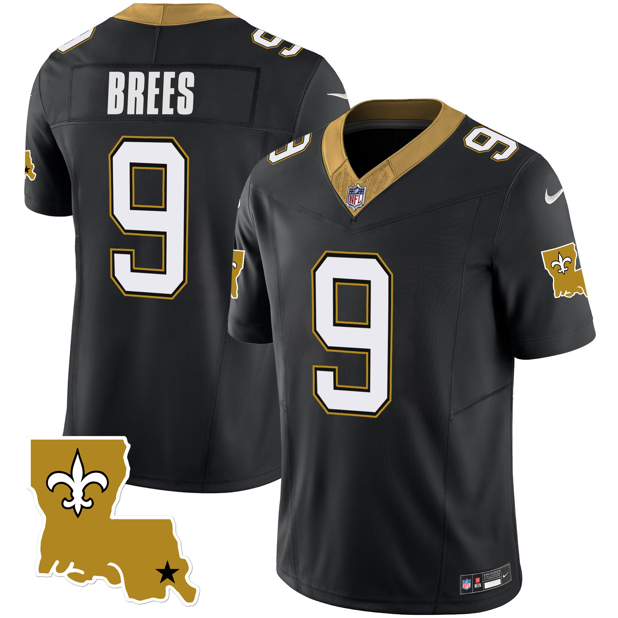 Drew Brees Men's New Orleans Saints 1987 Legacy Vapor Black Jersey - All Stitched