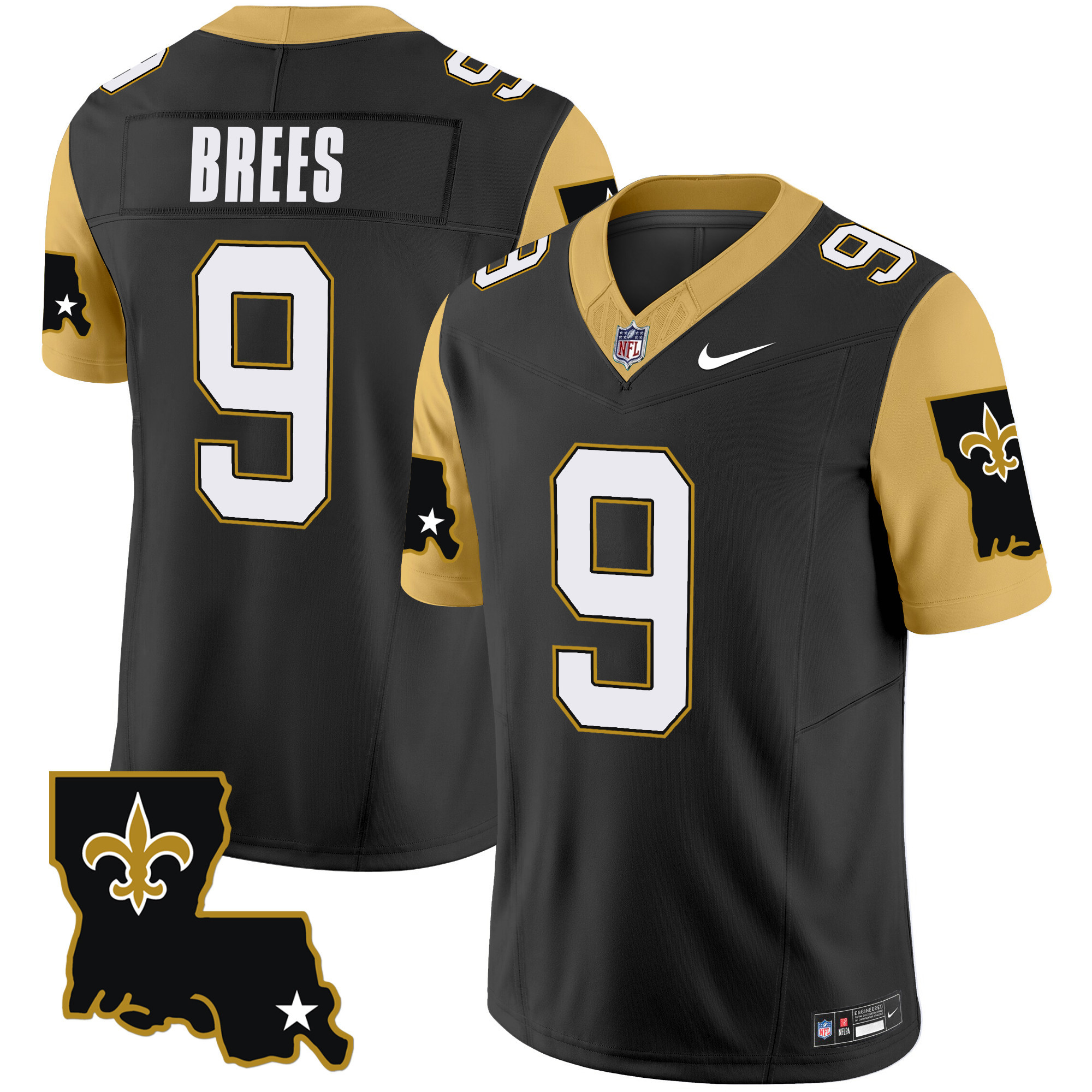Drew Brees Men's New Orleans Saints 1987 Legacy Vapor Limited Black Jersey - All Stitched