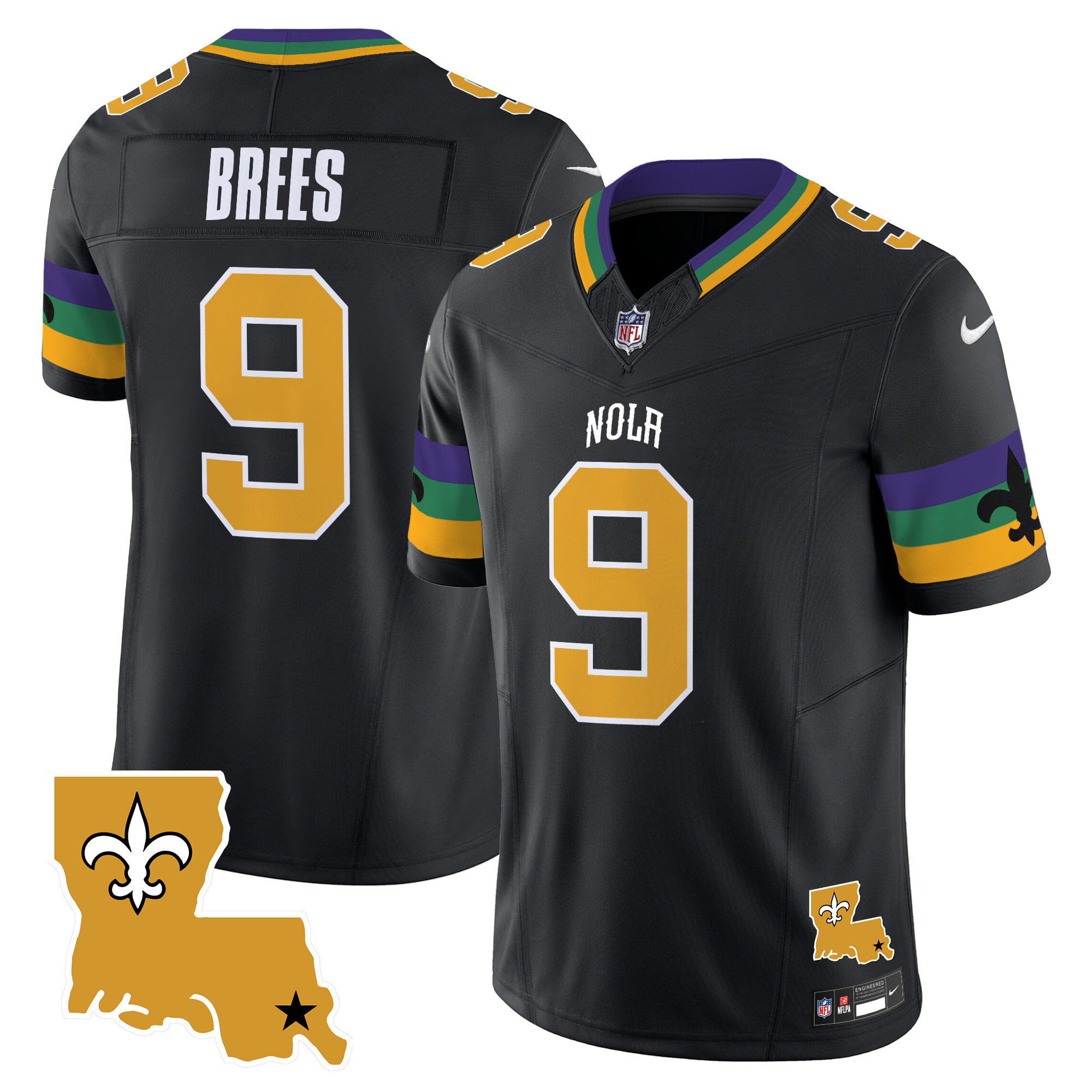 Drew Brees Men's New Orleans Saints 2024 New Orleans City Vapor Limited Black Jersey - All Stitched