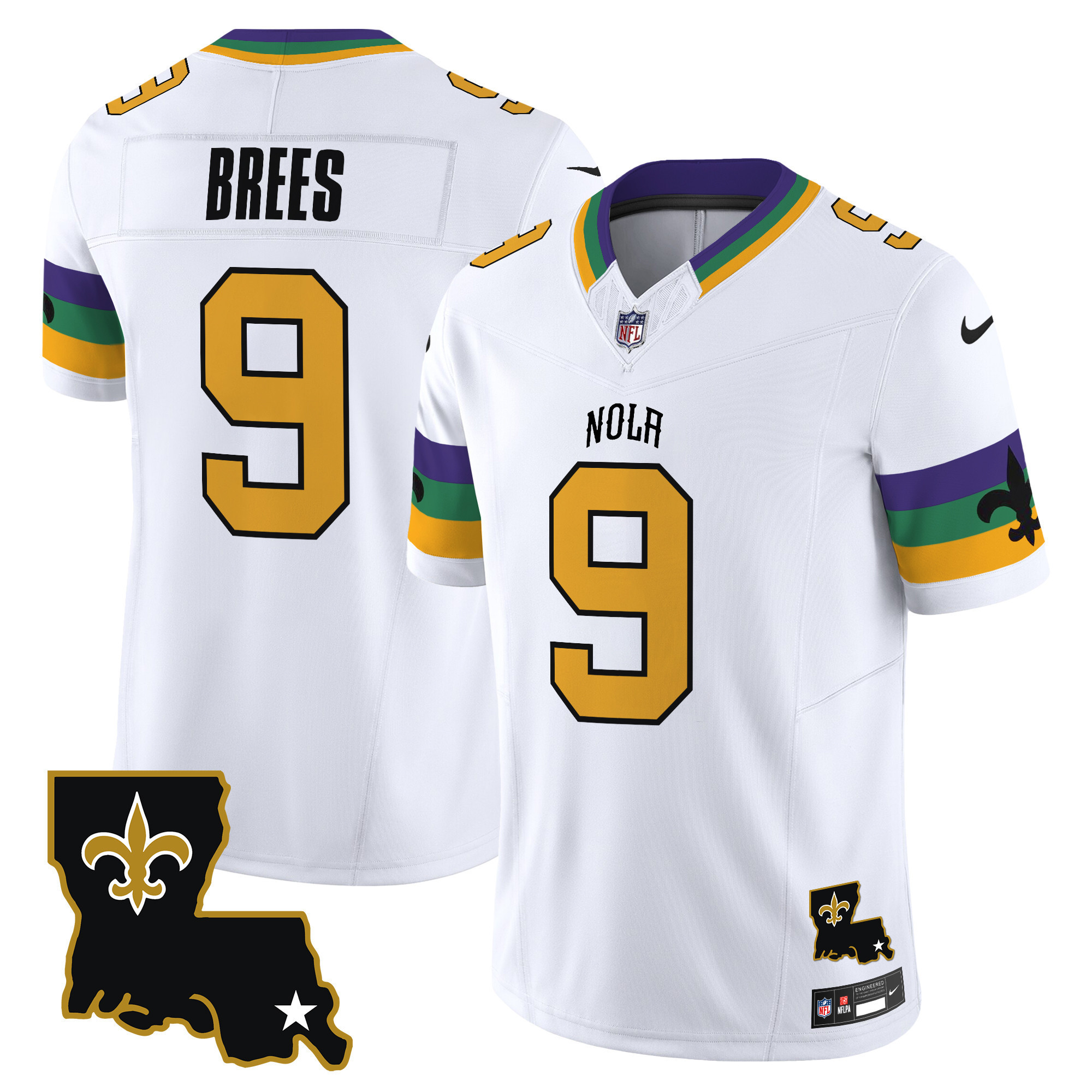 Drew Brees Men's New Orleans Saints 2024 New Orleans City Vapor Limited White Jersey - All Stitched