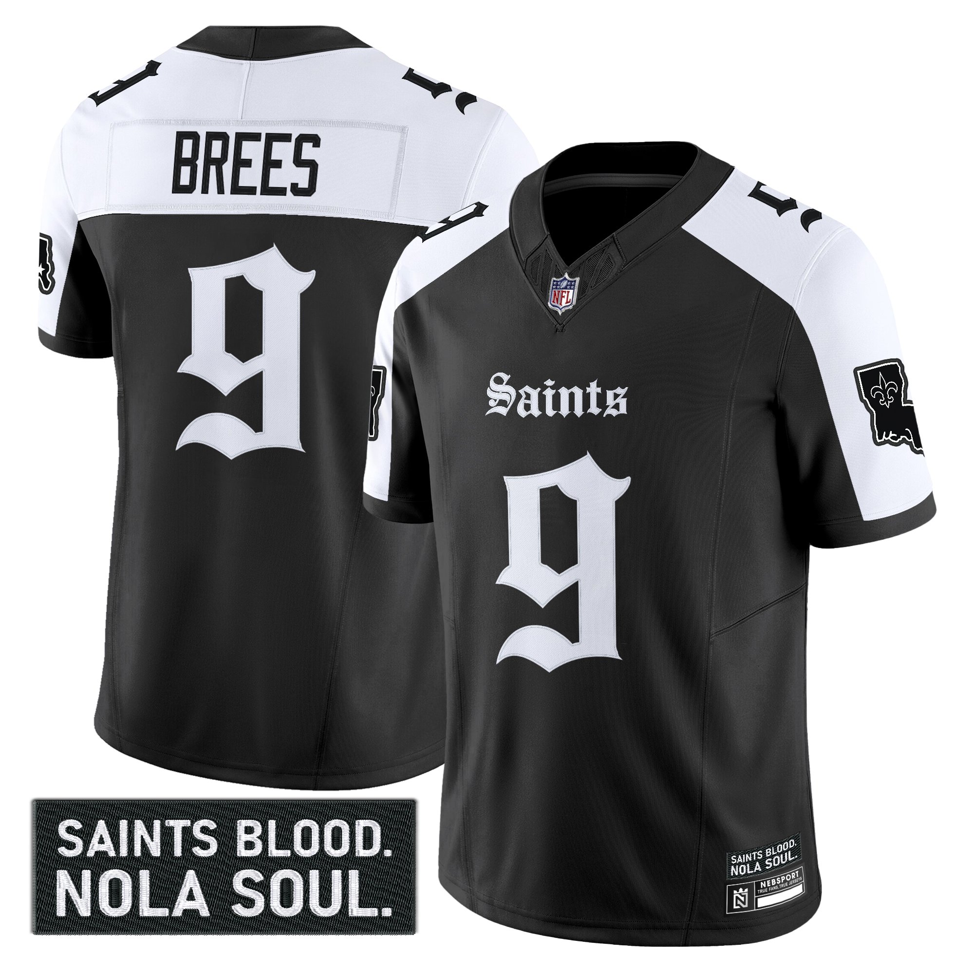 Drew Brees Men's New Orleans Saints 'Gothic Vieux CarrÃƒÆ’Ã‚Â© Edition' Vapor Alternate Jersey - All Stitched