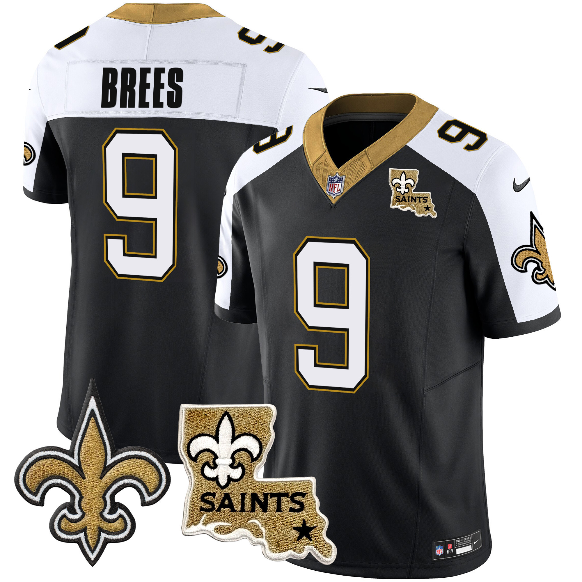 Drew Brees Men's New Orleans Saints Vapor Limited Alternate Jersey - All Stitched