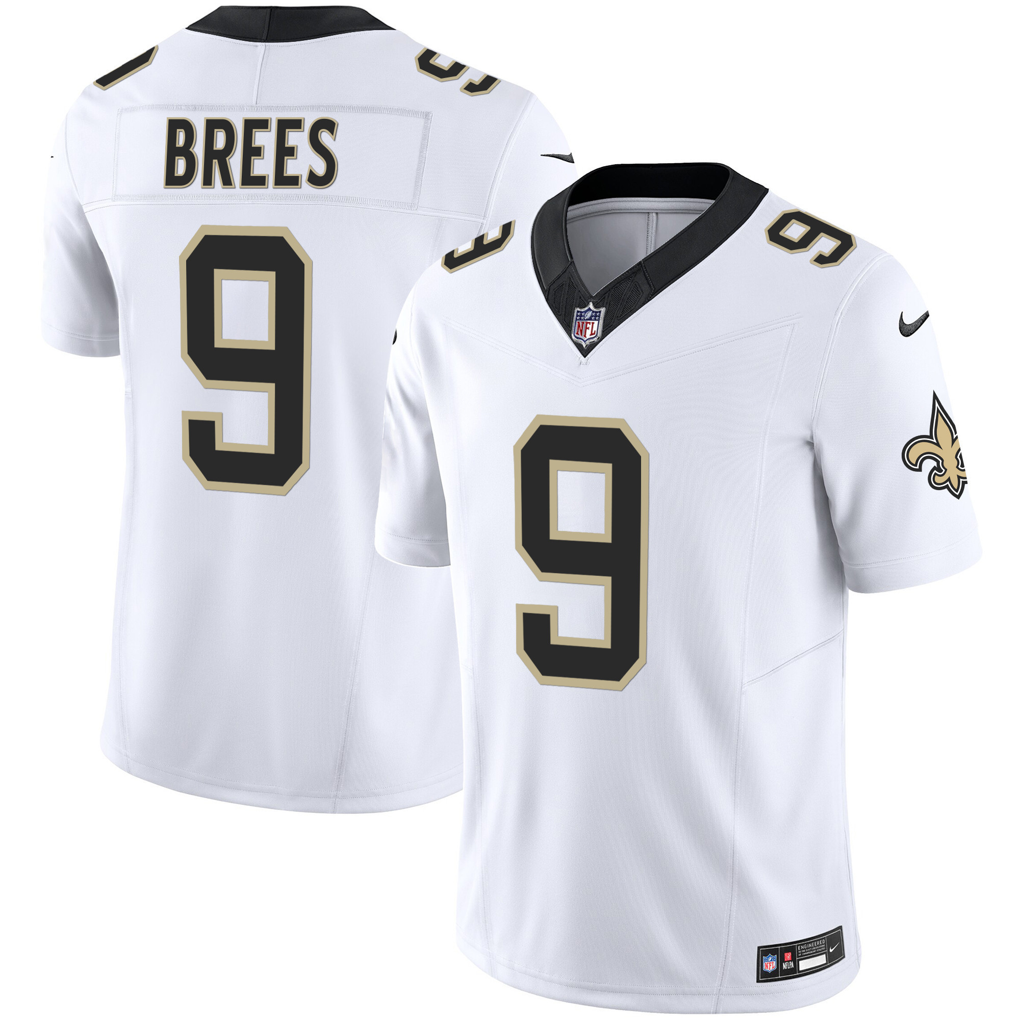 Drew Brees Men's New Orleans Saints Vapor Limited White Jersey - All Stitched