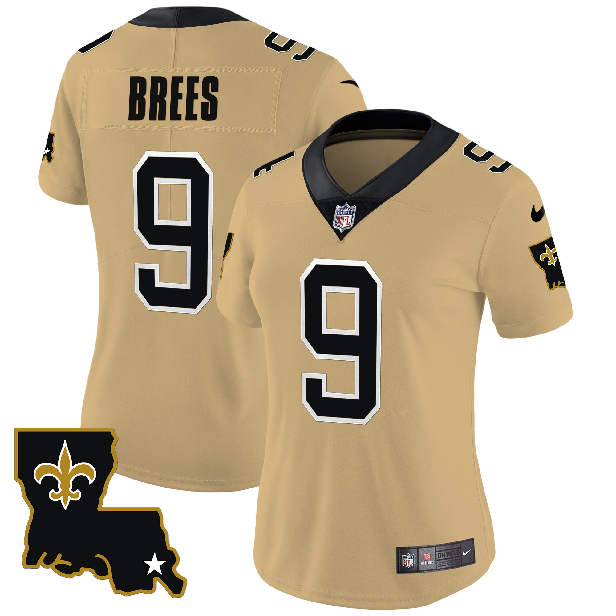 Drew Brees Women's New Orleans Saints 1987 Legacy Vapor Gold Jersey - All Stitched